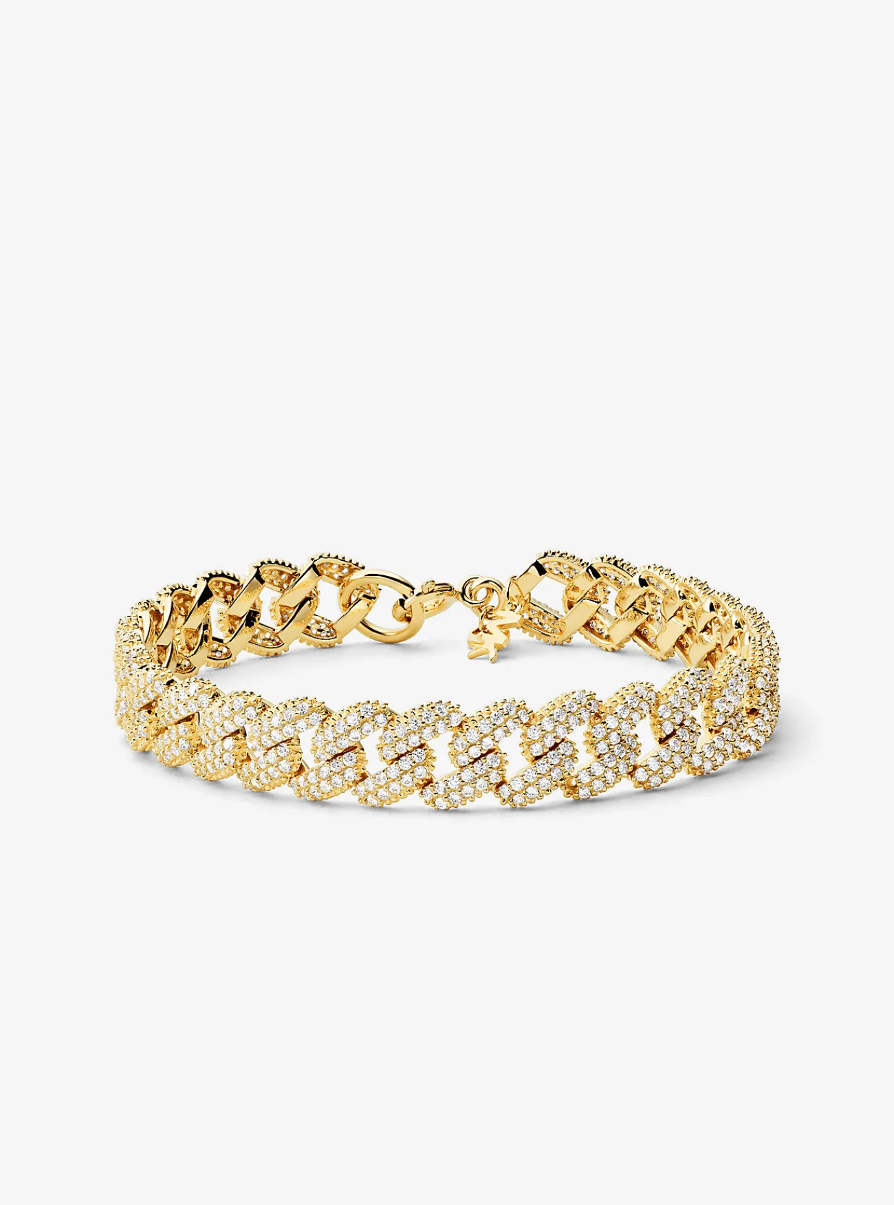 Michael Kors Armband van sterling zilver met platering met edelmetaal en steentjes GOUD Sale