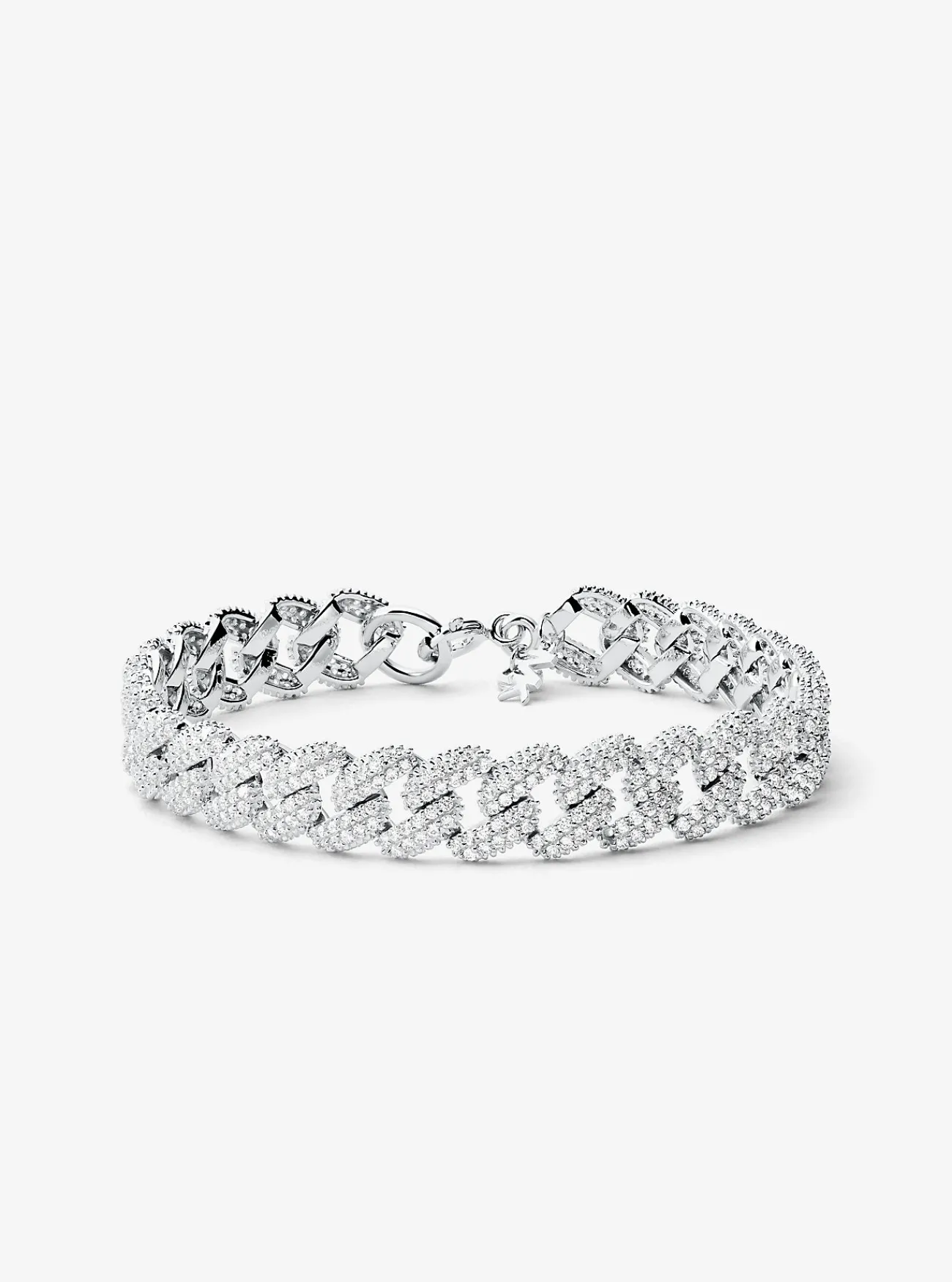 Michael Kors Armband van sterling met platering met edelmetaal en steentjes ZILVER Best