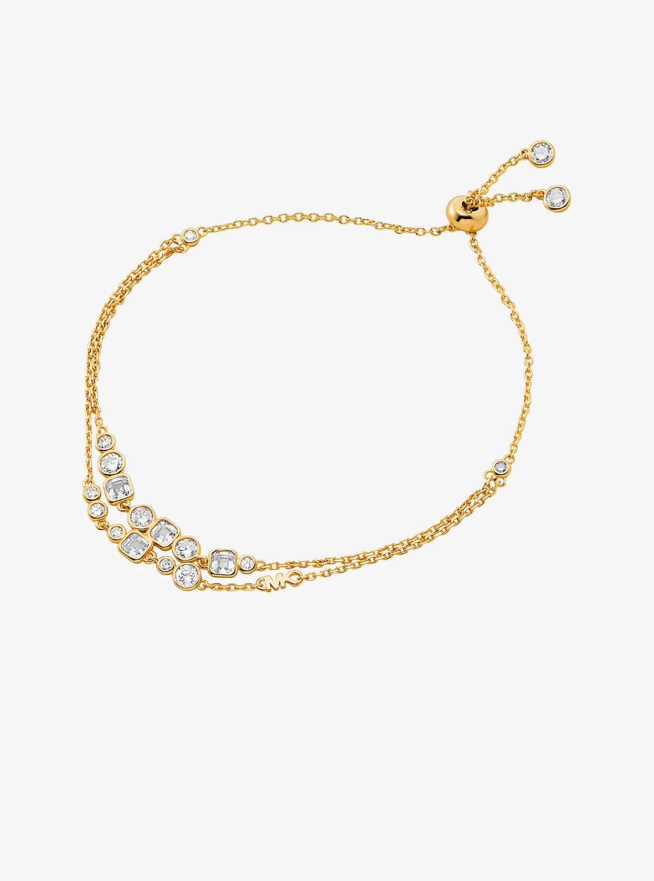 Michael Kors Armband van sterlingzilver met plating met edelmetaal, schuifsluiting en siersteentjes GOUD Best