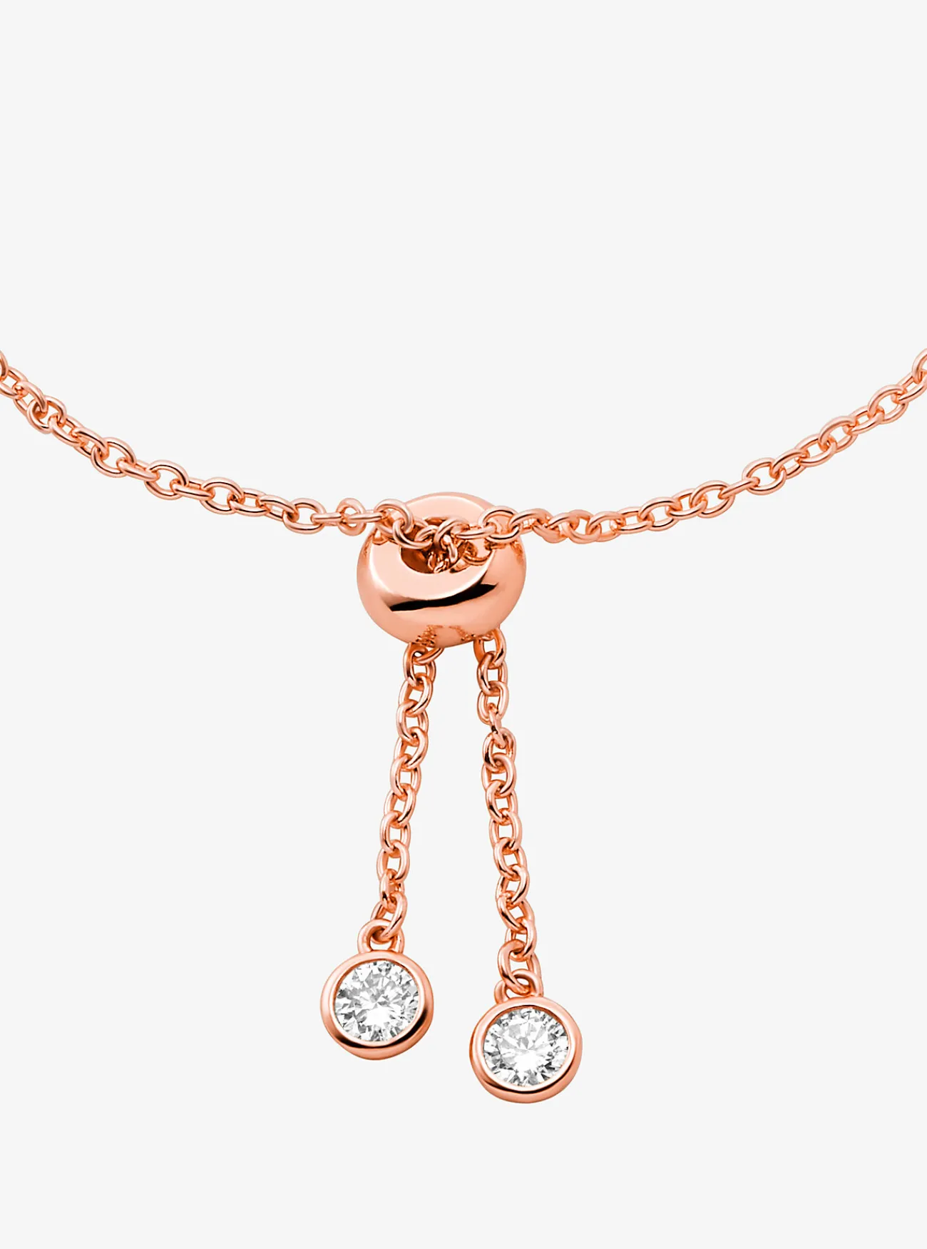 Michael Kors Armband van sterlingzilver met plating met edelmetaal, schuifsluiting en siersteentjes ROS&Eacute;GOUD Outlet