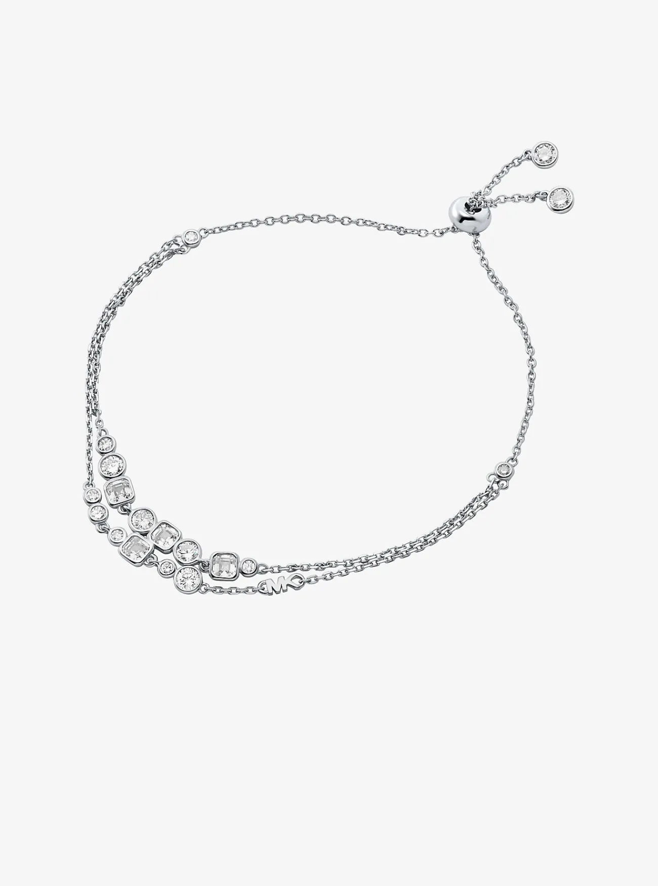 Michael Kors Armband van sterling met plating met edelmetaal, schuifsluiting en siersteentjes ZILVER Hot