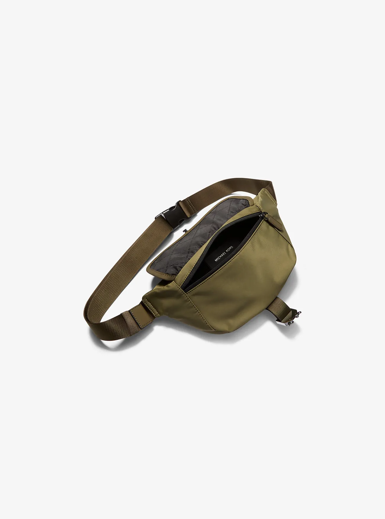 Michael Kors Aviator-schoudertas Eli van nylon SAFARIGROEN Outlet