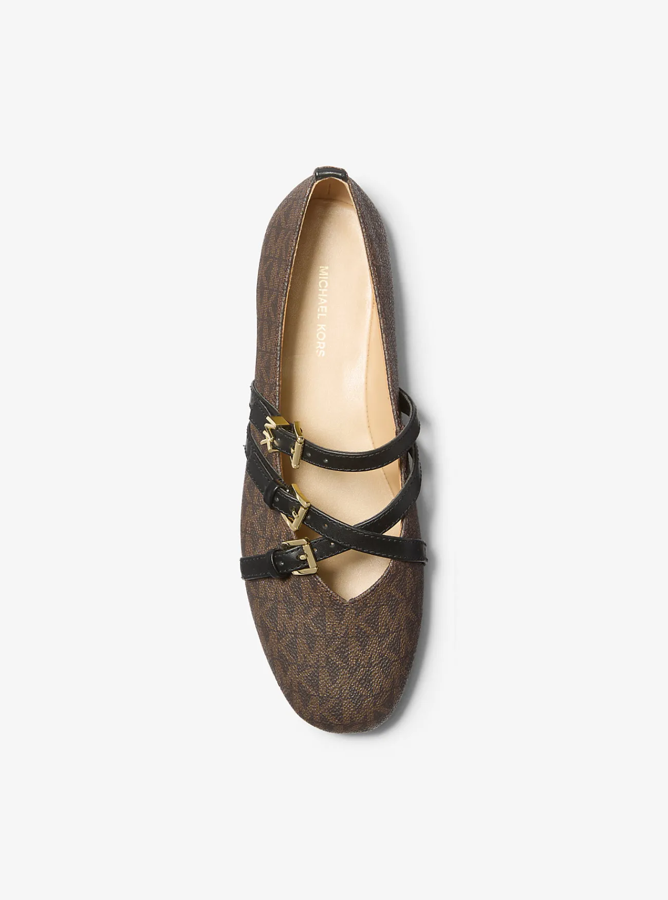 Michael Kors Ballerina Indy van flexibel canvas met kenmerkend logo New