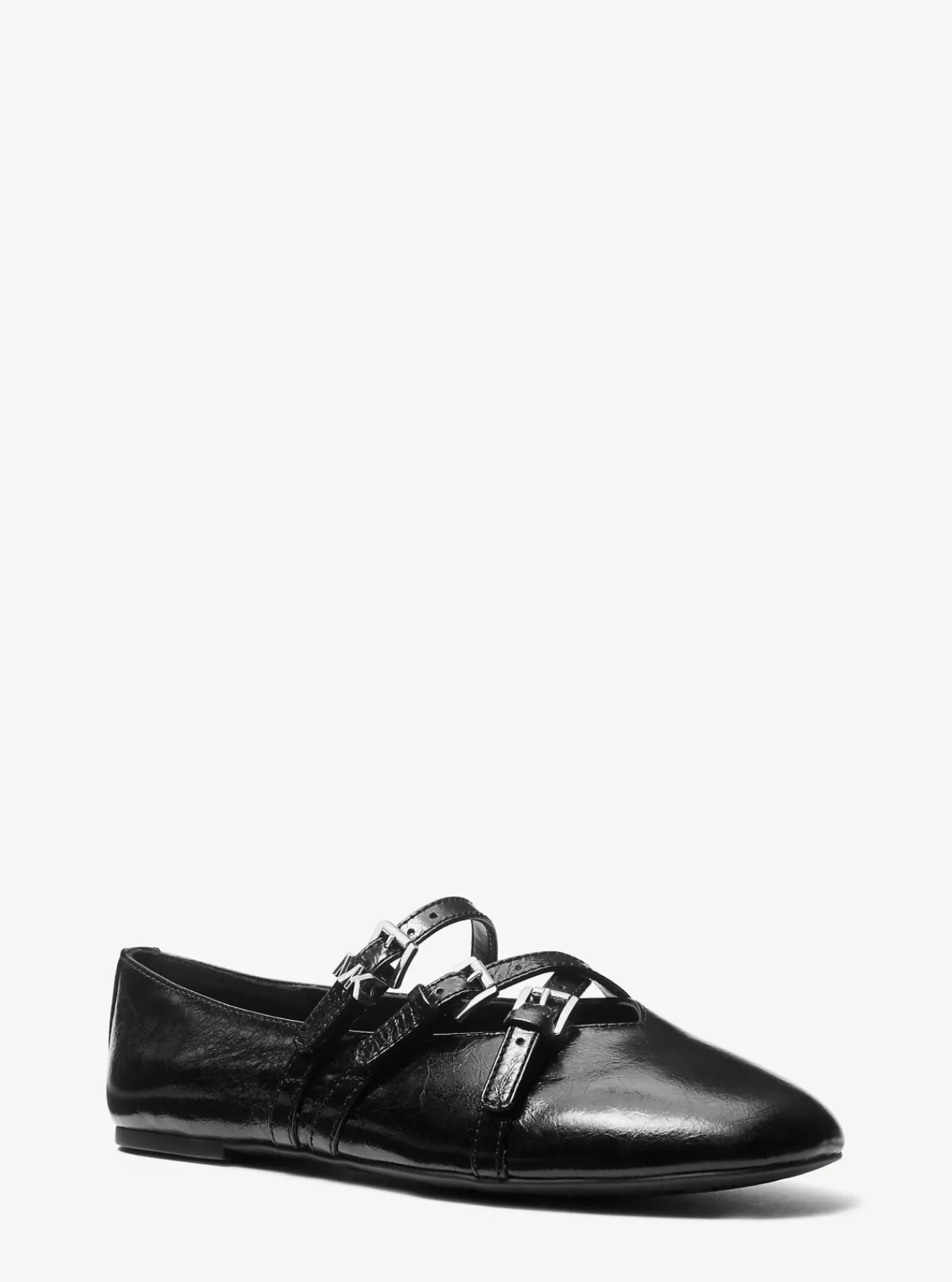 Michael Kors Ballerina Indy van flexibel leer ZWART Sale
