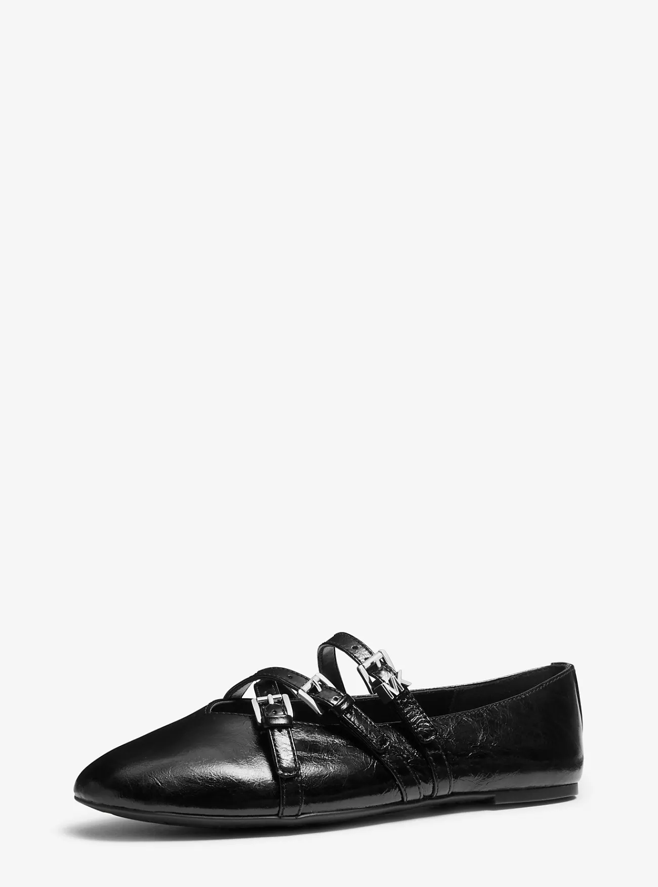 Michael Kors Ballerina Indy van flexibel leer ZWART Sale