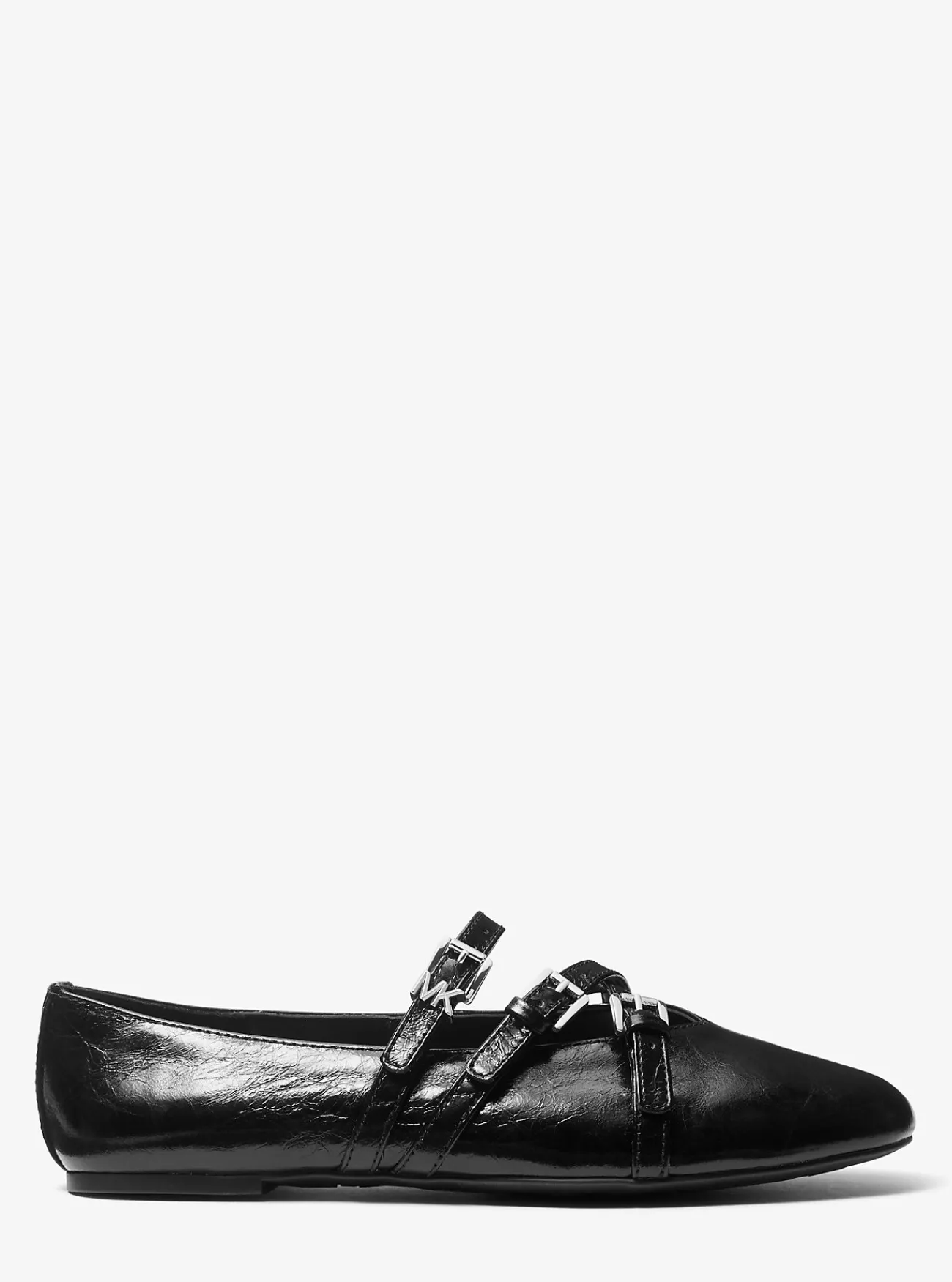 Michael Kors Ballerina Indy van flexibel leer ZWART Sale
