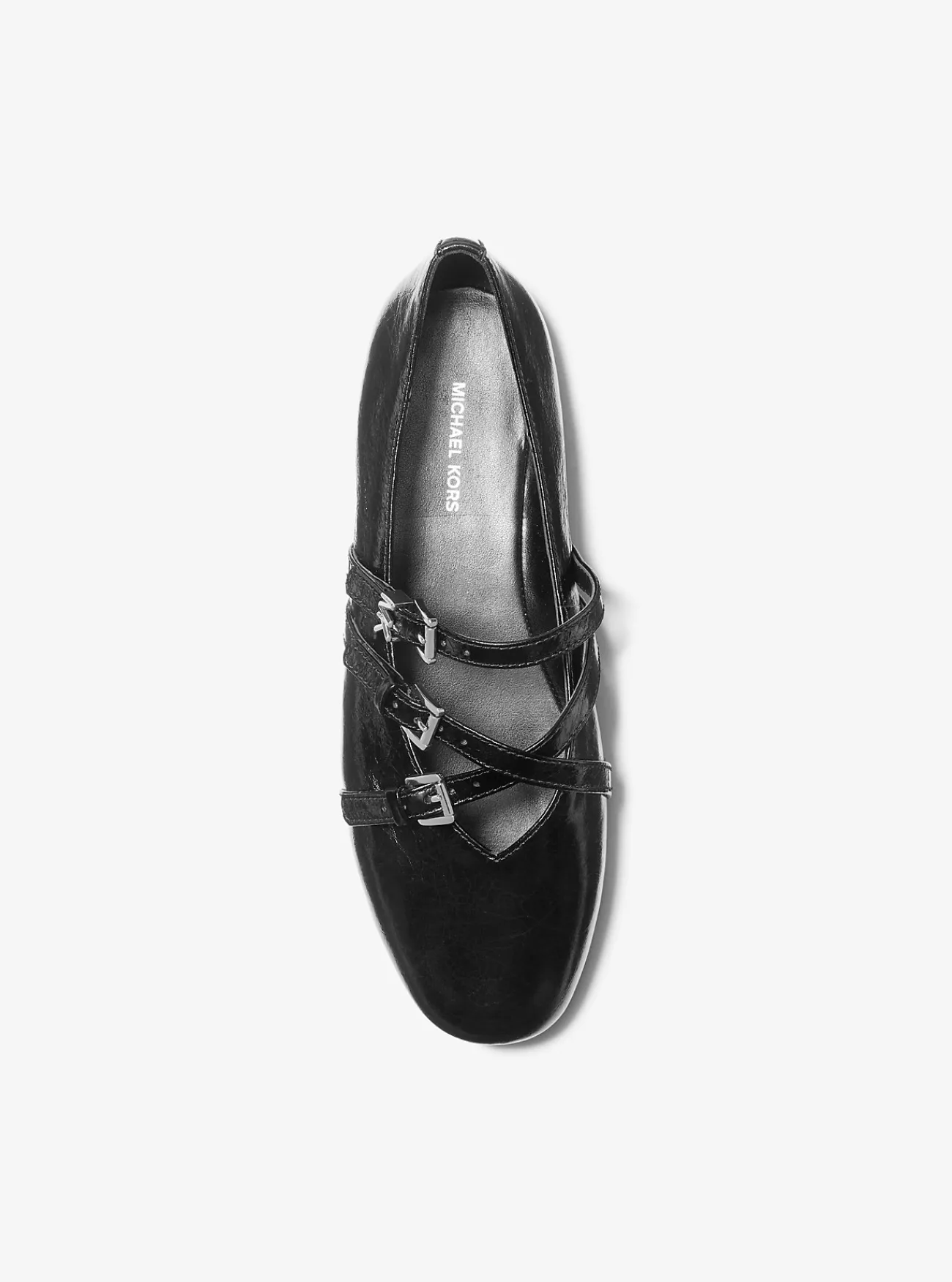 Michael Kors Ballerina Indy van flexibel leer ZWART Sale