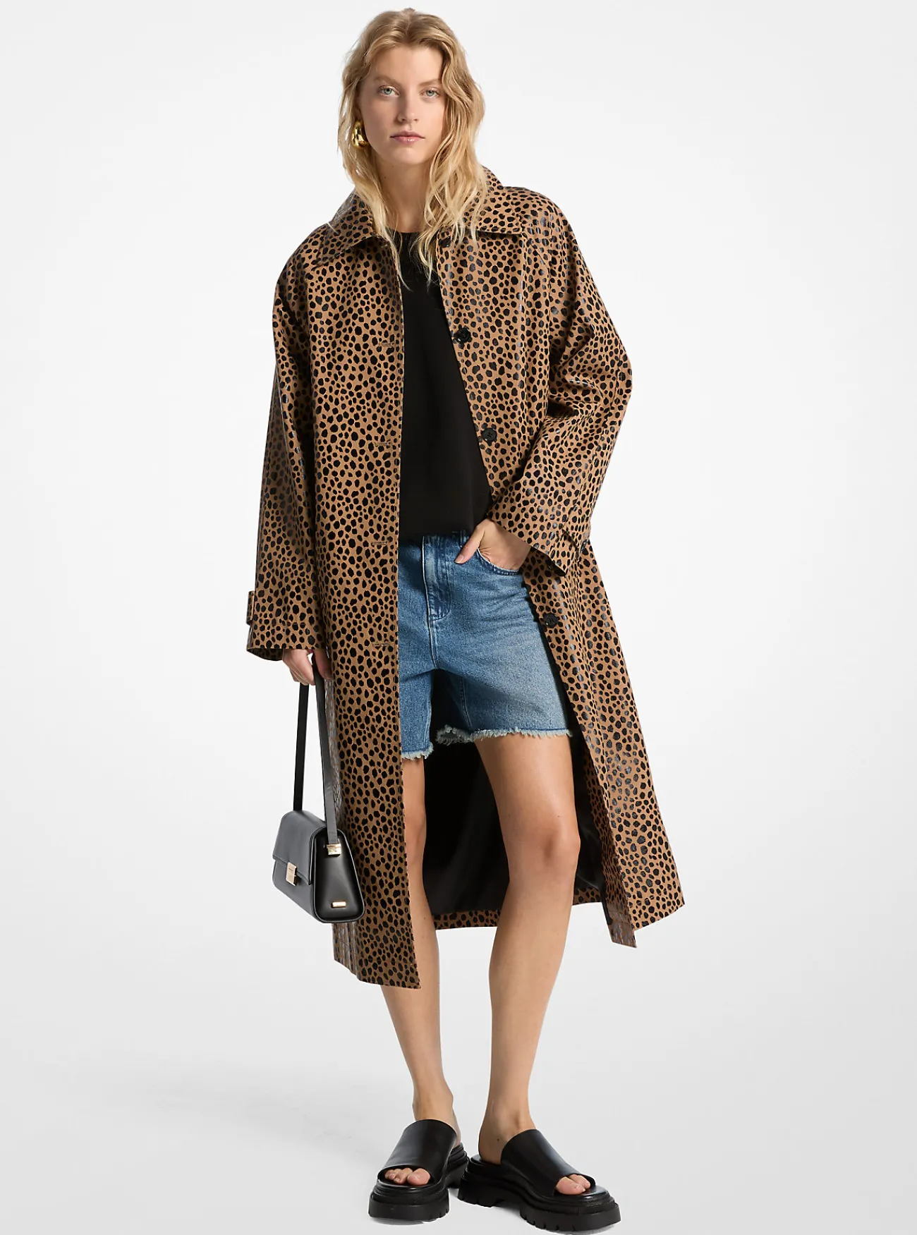 Michael Kors Balmacaan met jachtluipaardprint CAF&Eacute; New