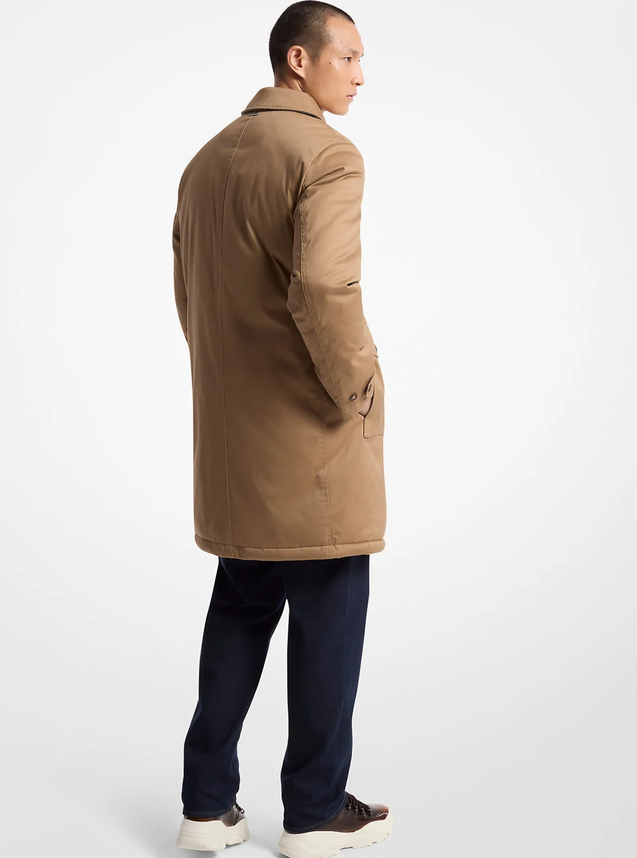 Michael Kors Balmacaan van katoenmix DONKERCAMEL Discount