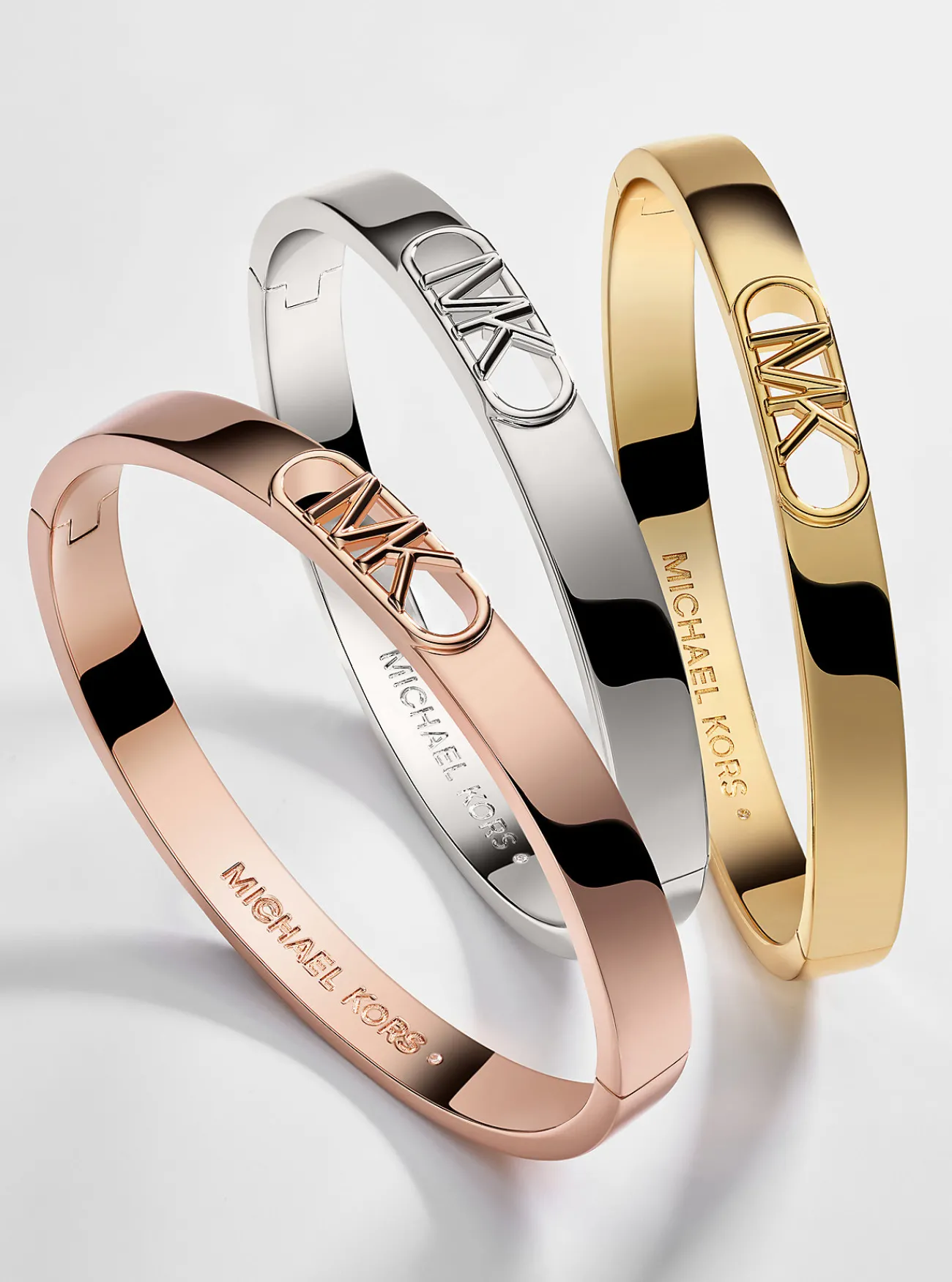 Michael Kors Bangle van messing met een platering met edelmetaal en Empire-logo ROSÉGOUD Discount