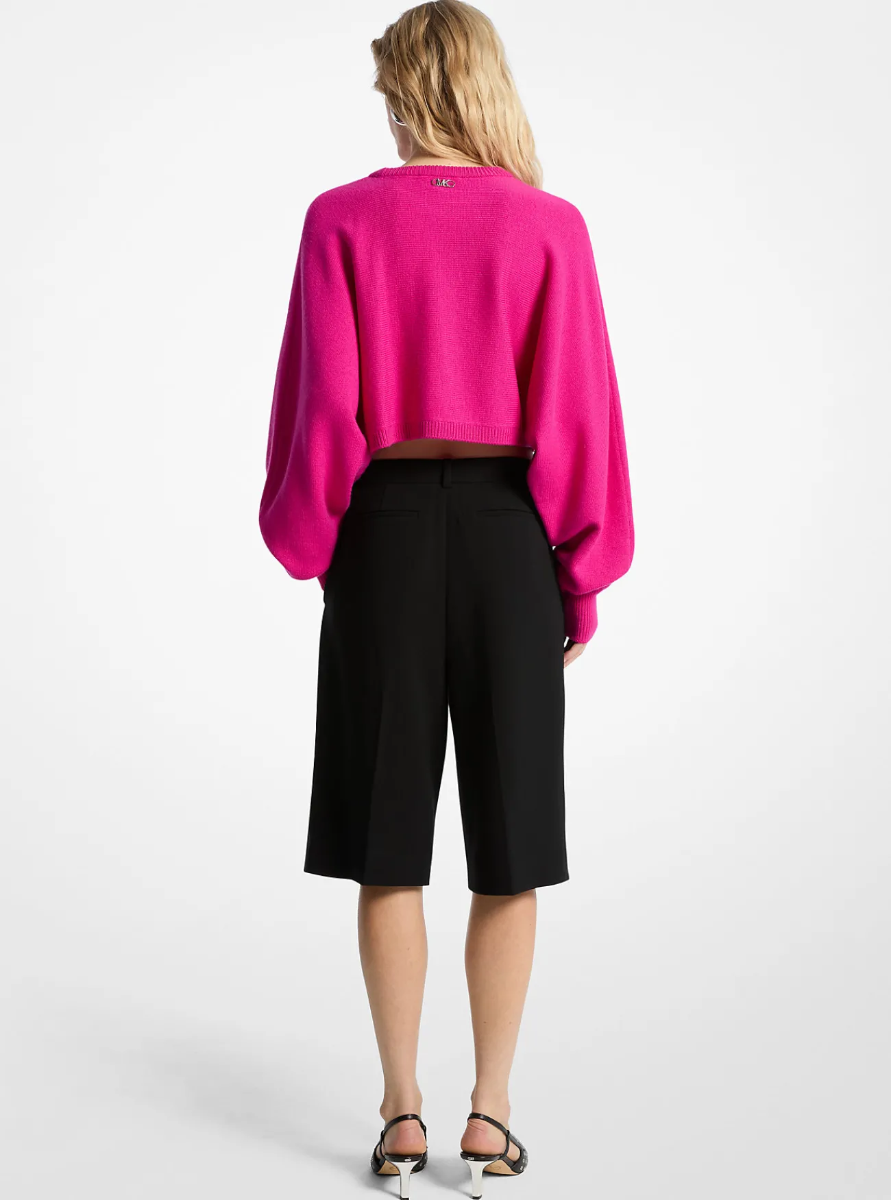 Michael Kors Bermudashort van cr&ecirc;pe met plooien ZWART Sale