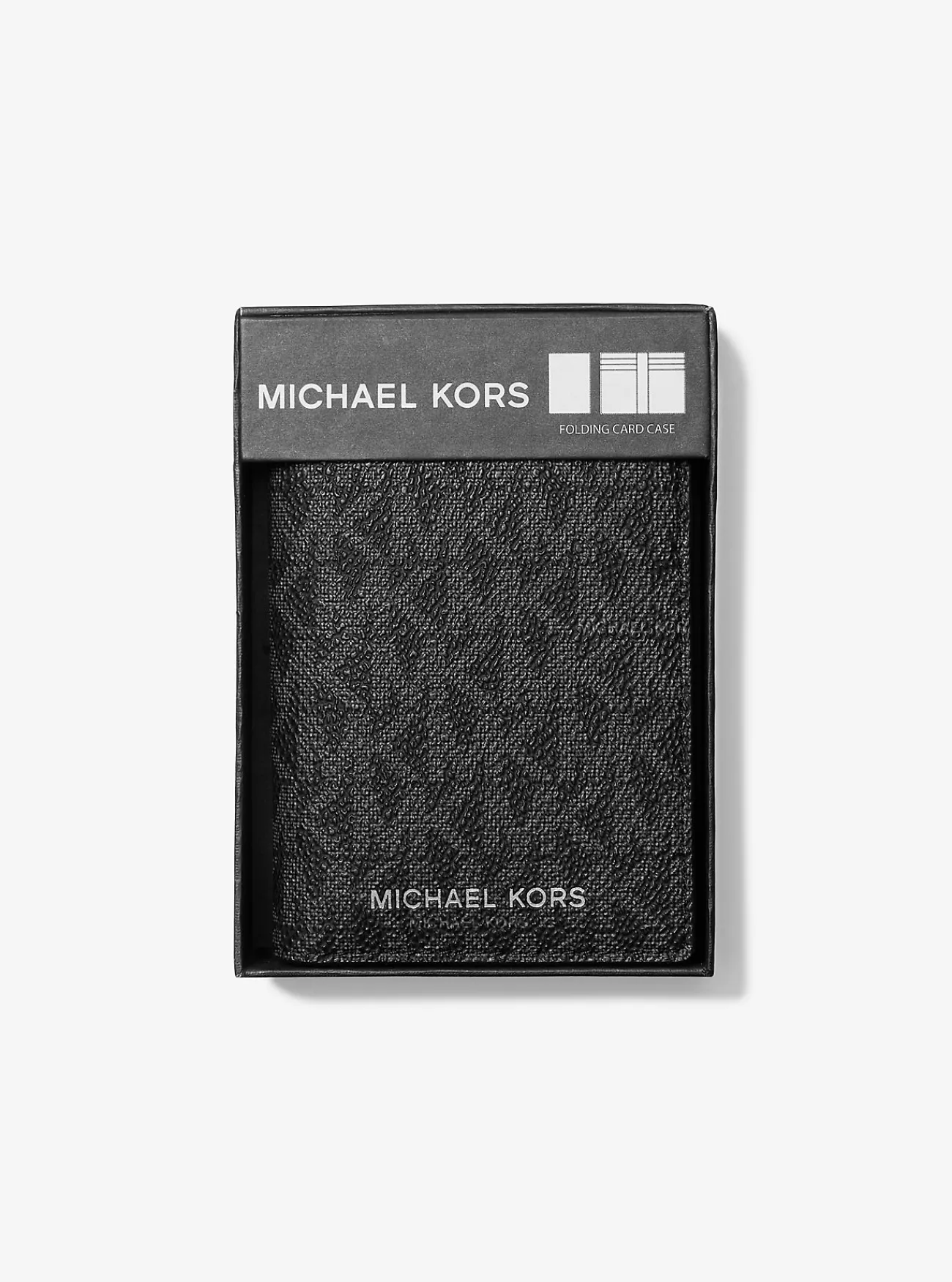 Michael Kors Bi-fold kaarthouder Hudson met logo ZWART Discount