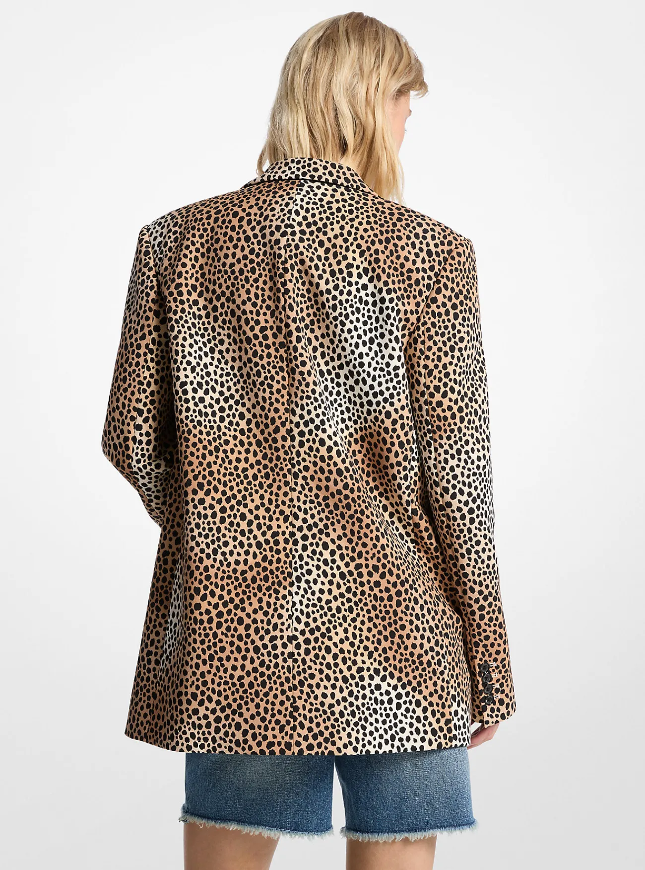 Michael Kors Blazer van cr&ecirc;pe met stretch en jachtluipaardprint BOT Best