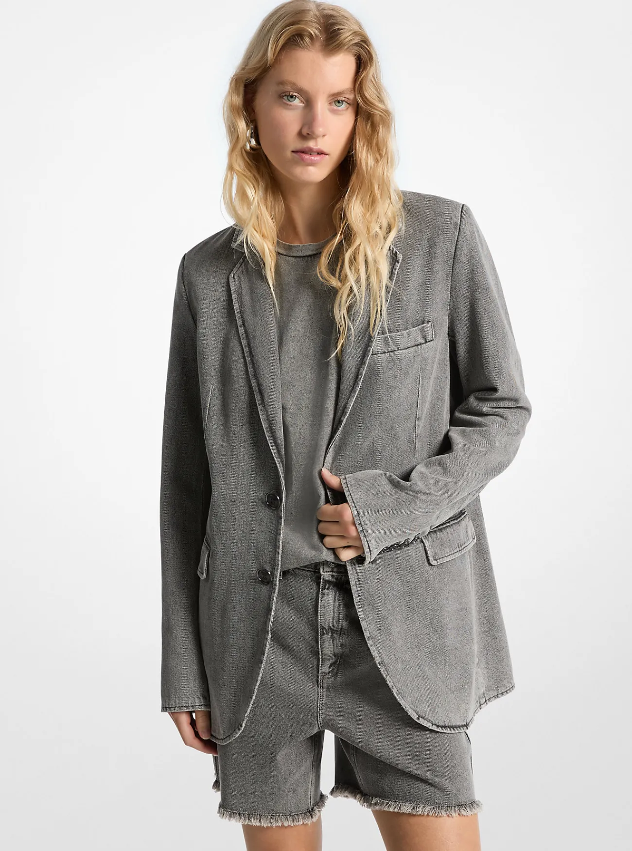 Michael Kors Blazer van denim in boyfriendmodel BETONNENWAS Discount