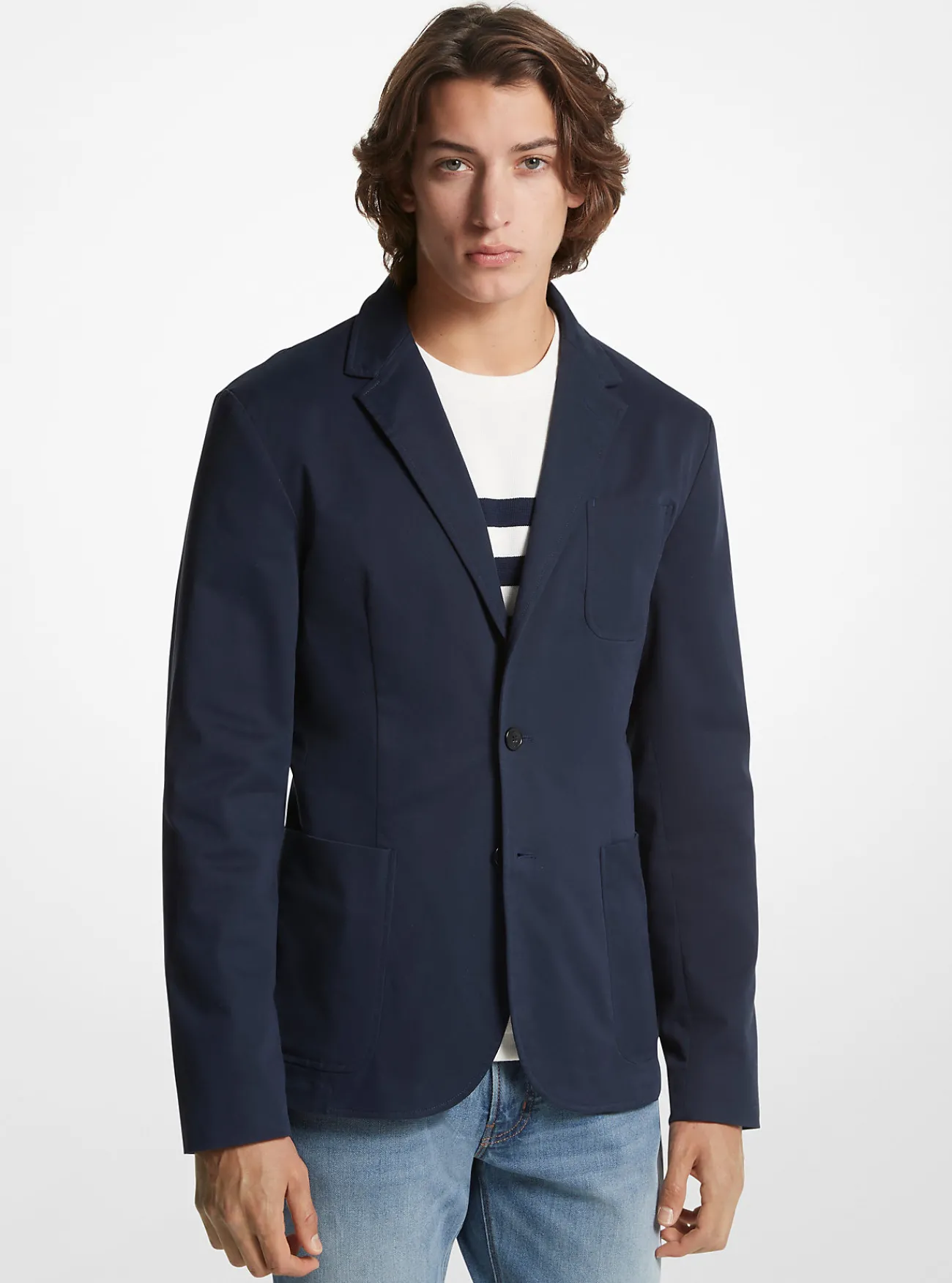 Michael Kors Blazer van stretchkeperkatoen MIDDERNACHTSBLAUW Best