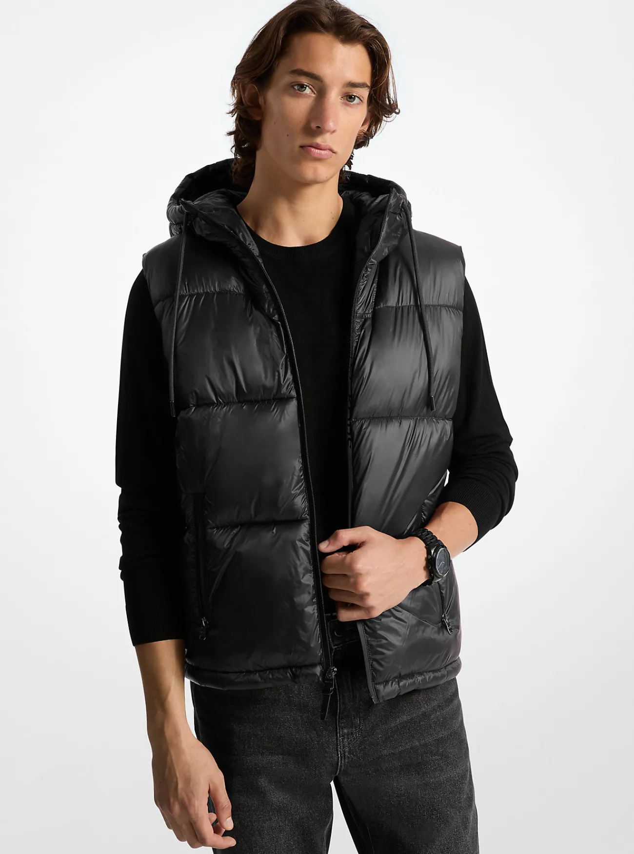Michael Kors Bodywarmer Law van nylon ZWART Clearance