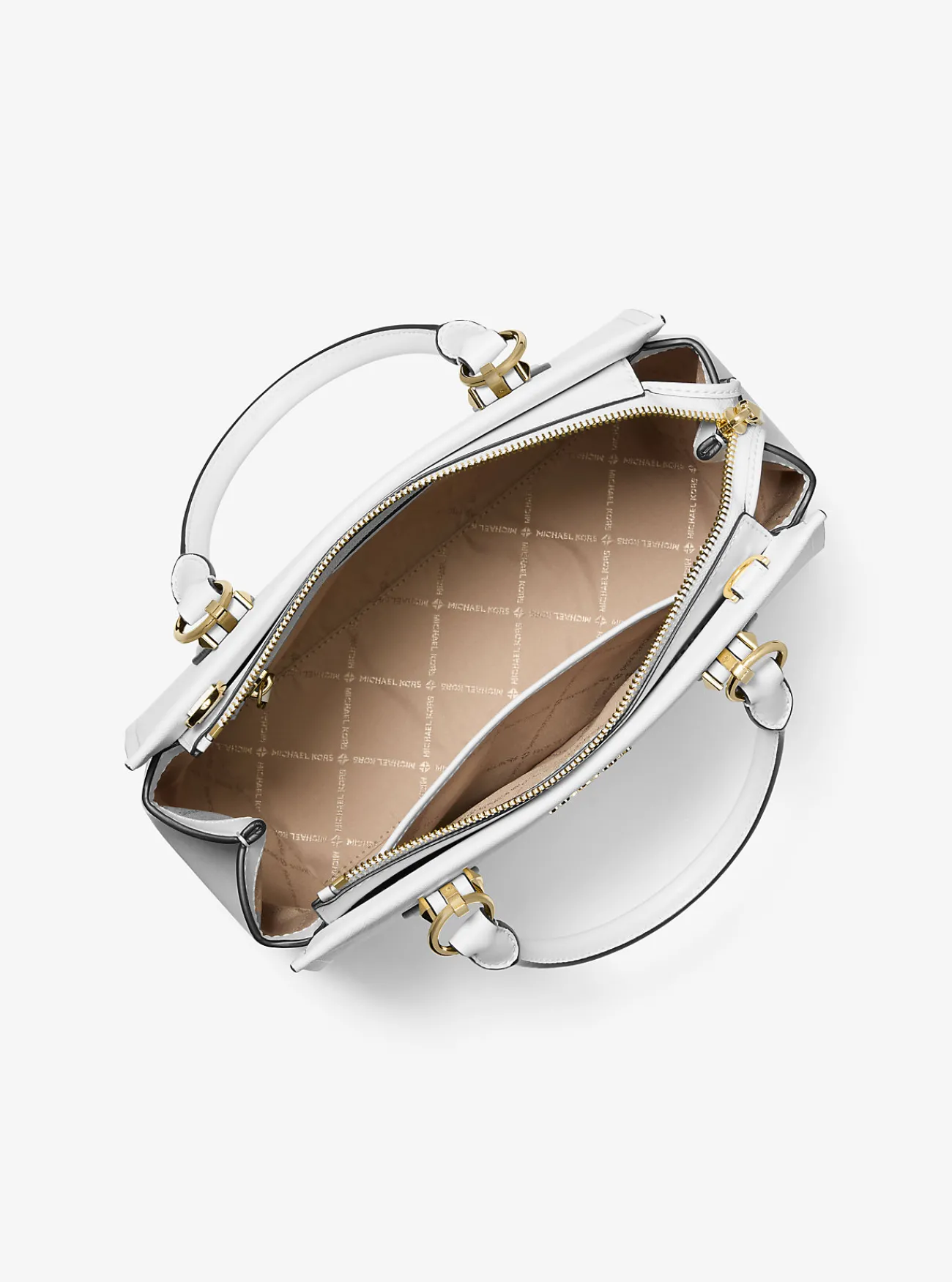 Michael Kors Boekentas Marilyn van saffianoleer, middelgroot OPTISCHWIT Discount