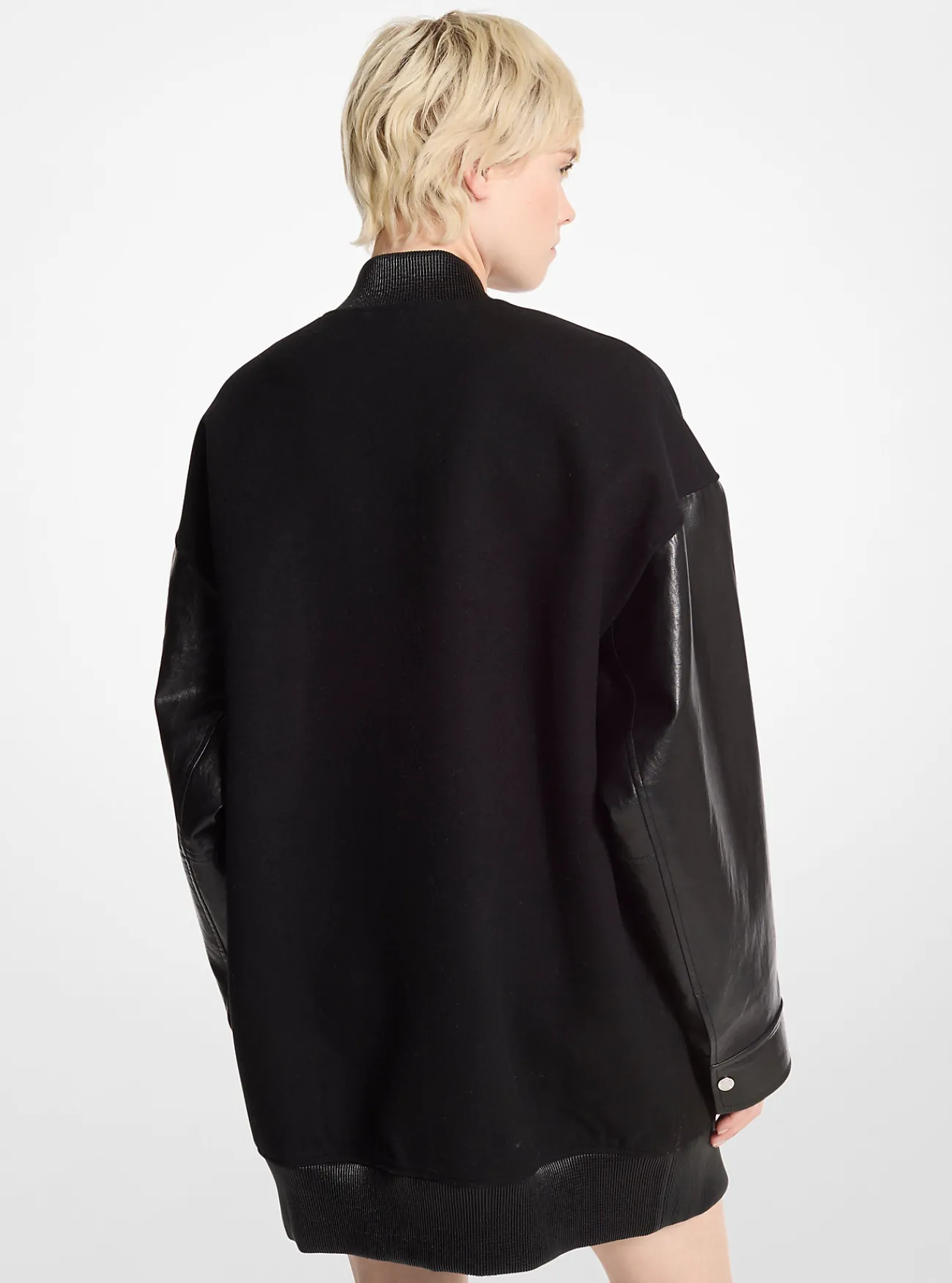 Michael Kors Bomberjack van gemengd materiaal, oversized ZWART Discount