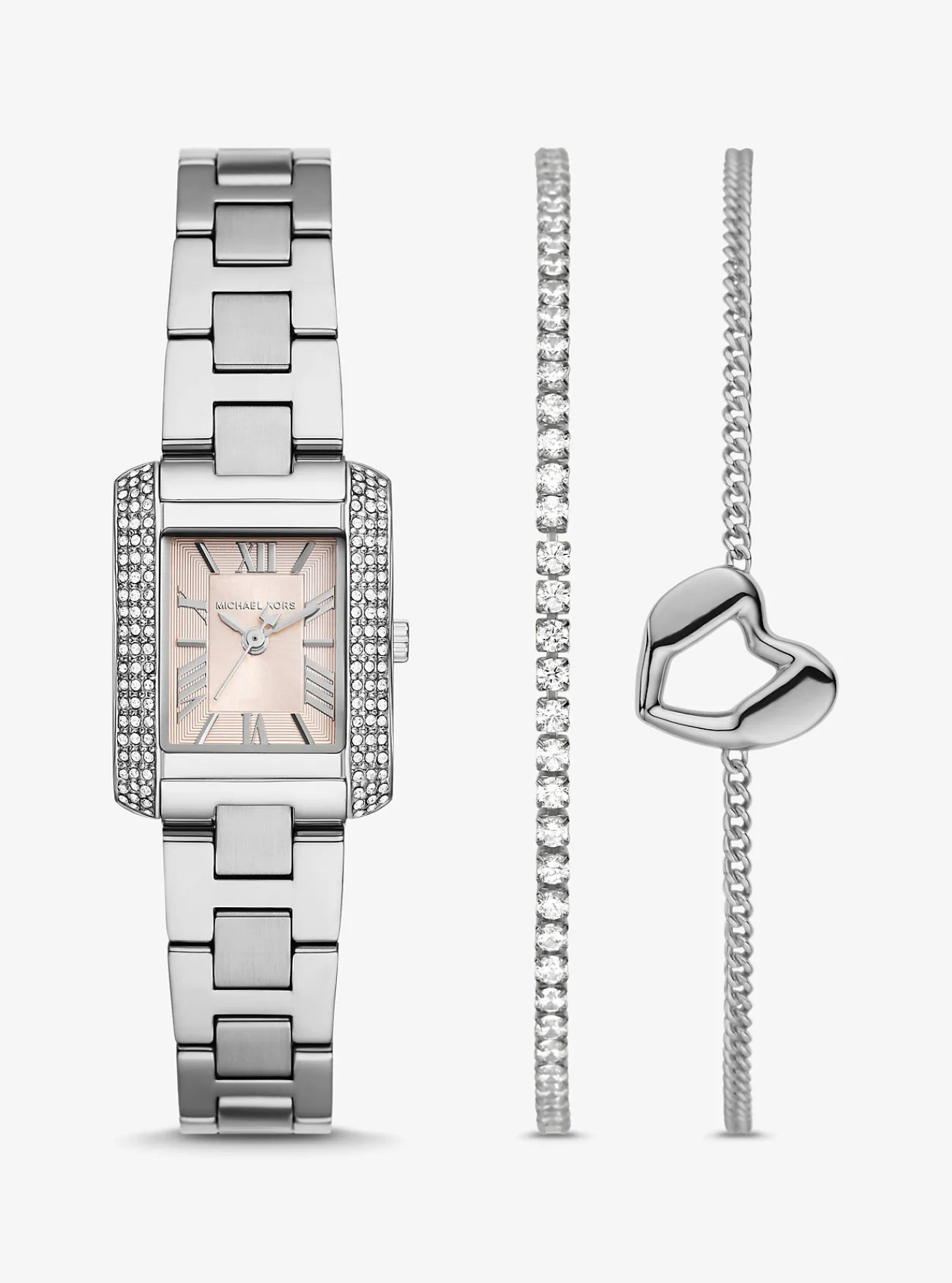 Michael Kors Cadeauset met horloge Emery en armband met siersteentjes, kleurig en mini ZILVER Best