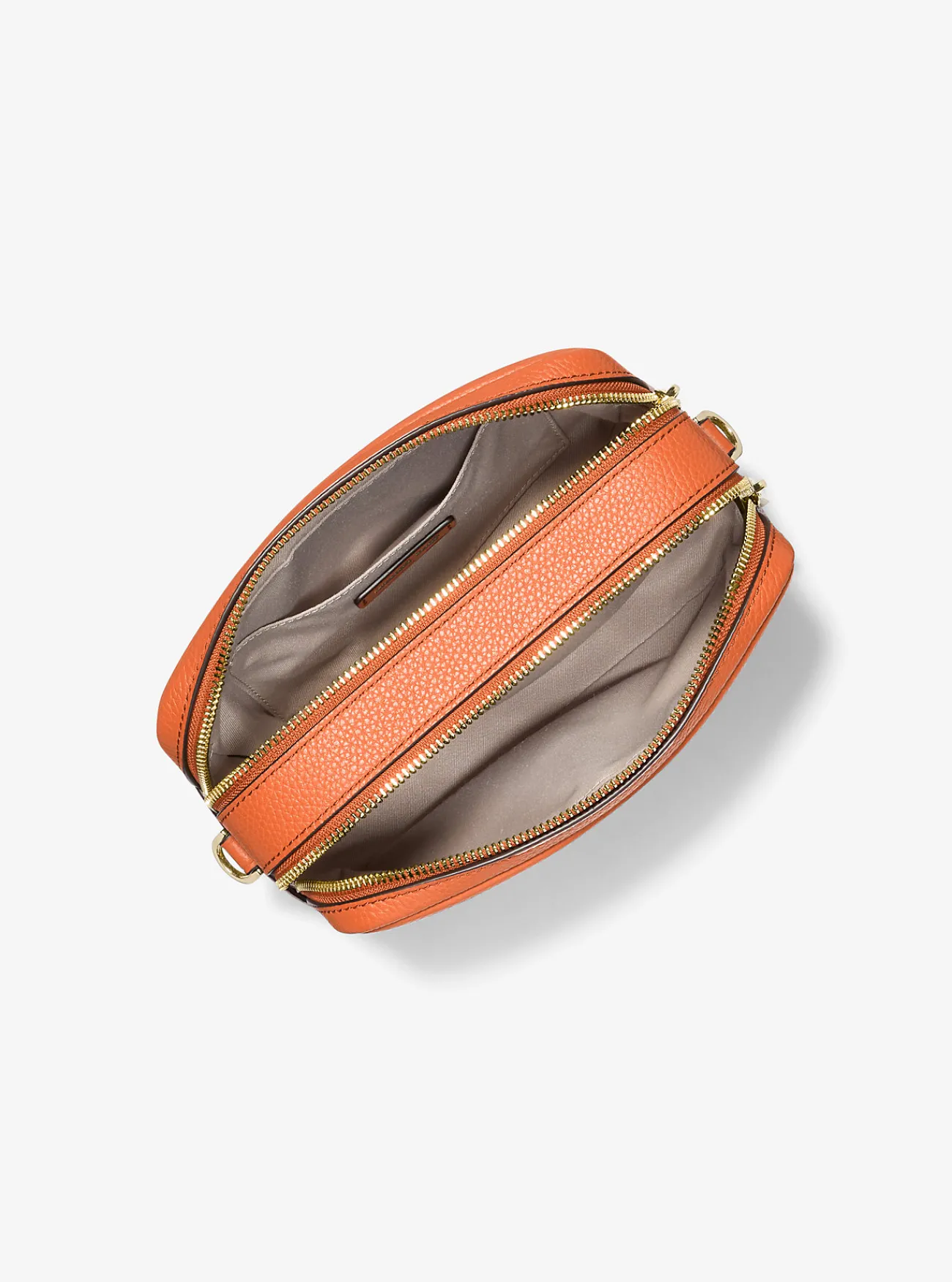 Michael Kors Cameracrossbodytas Bryant van getrommeld leer, middelgroot ORANJEPUNCH Best