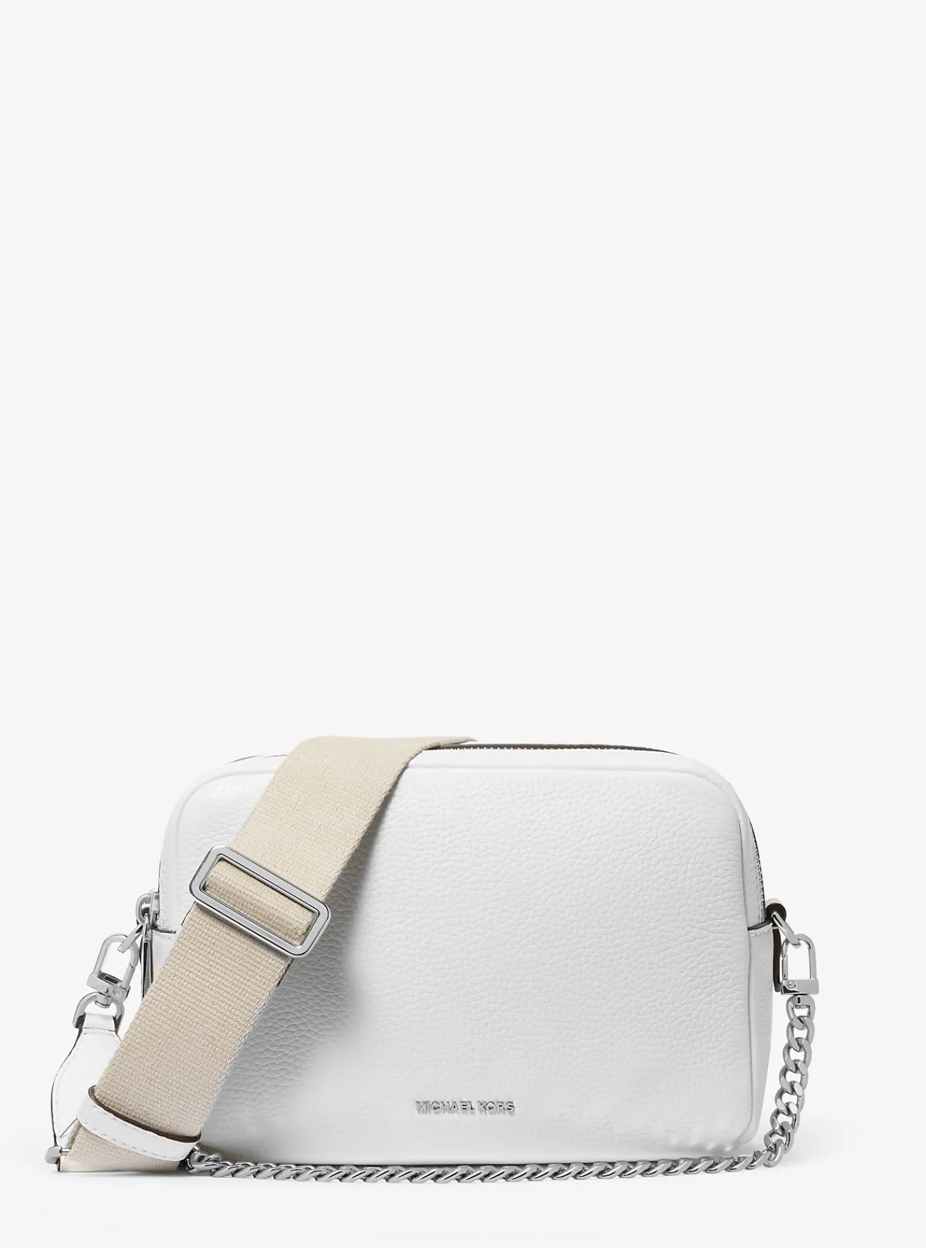 Michael Kors Cameracrossbodytas Bryant van getrommeld leer, middelgroot OPTISCHWIT Discount