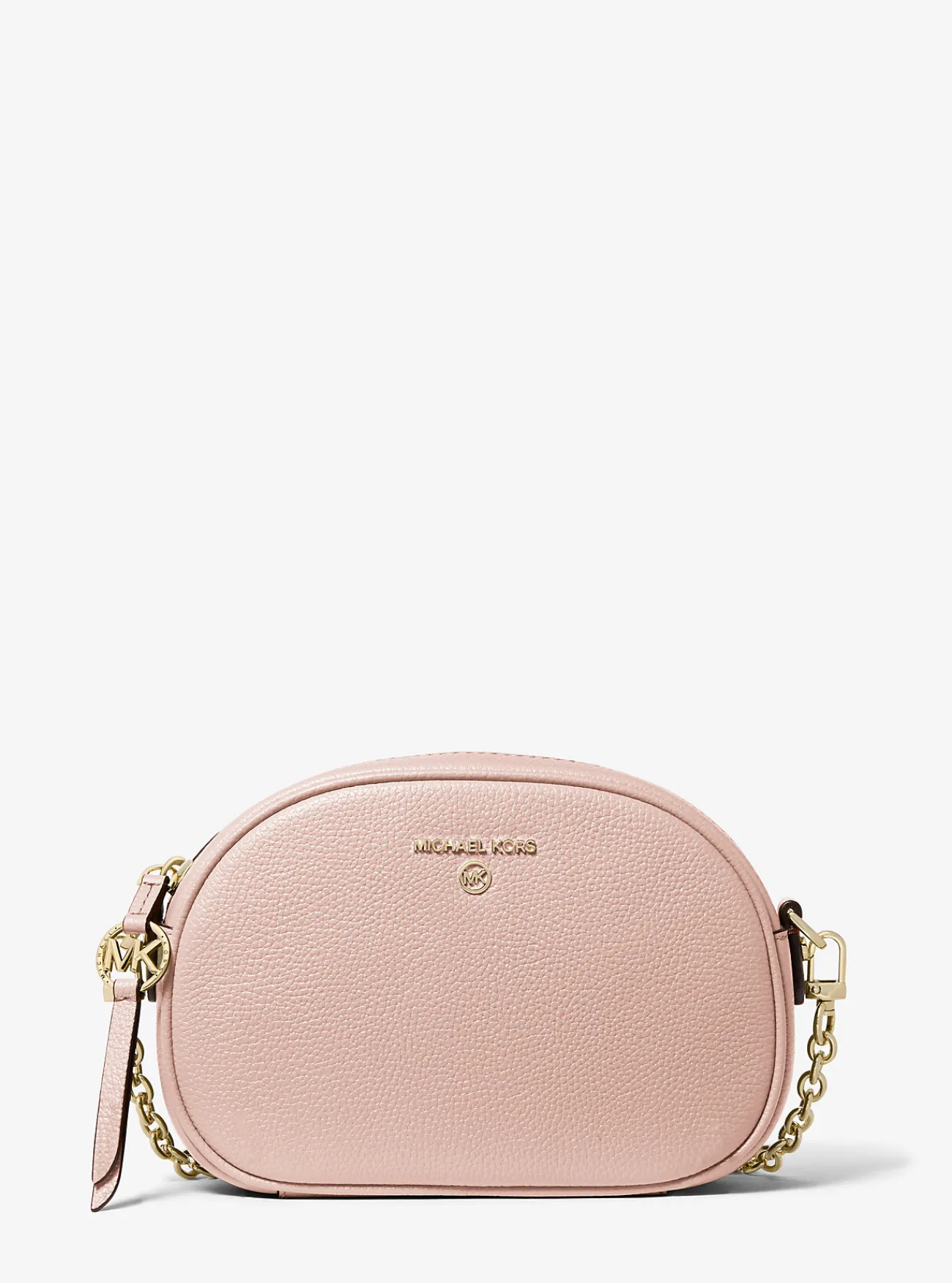 Michael Kors Cameratas Jet Set van getrommeld leer, aanpasbaar en klein ZACHTROZE Clearance