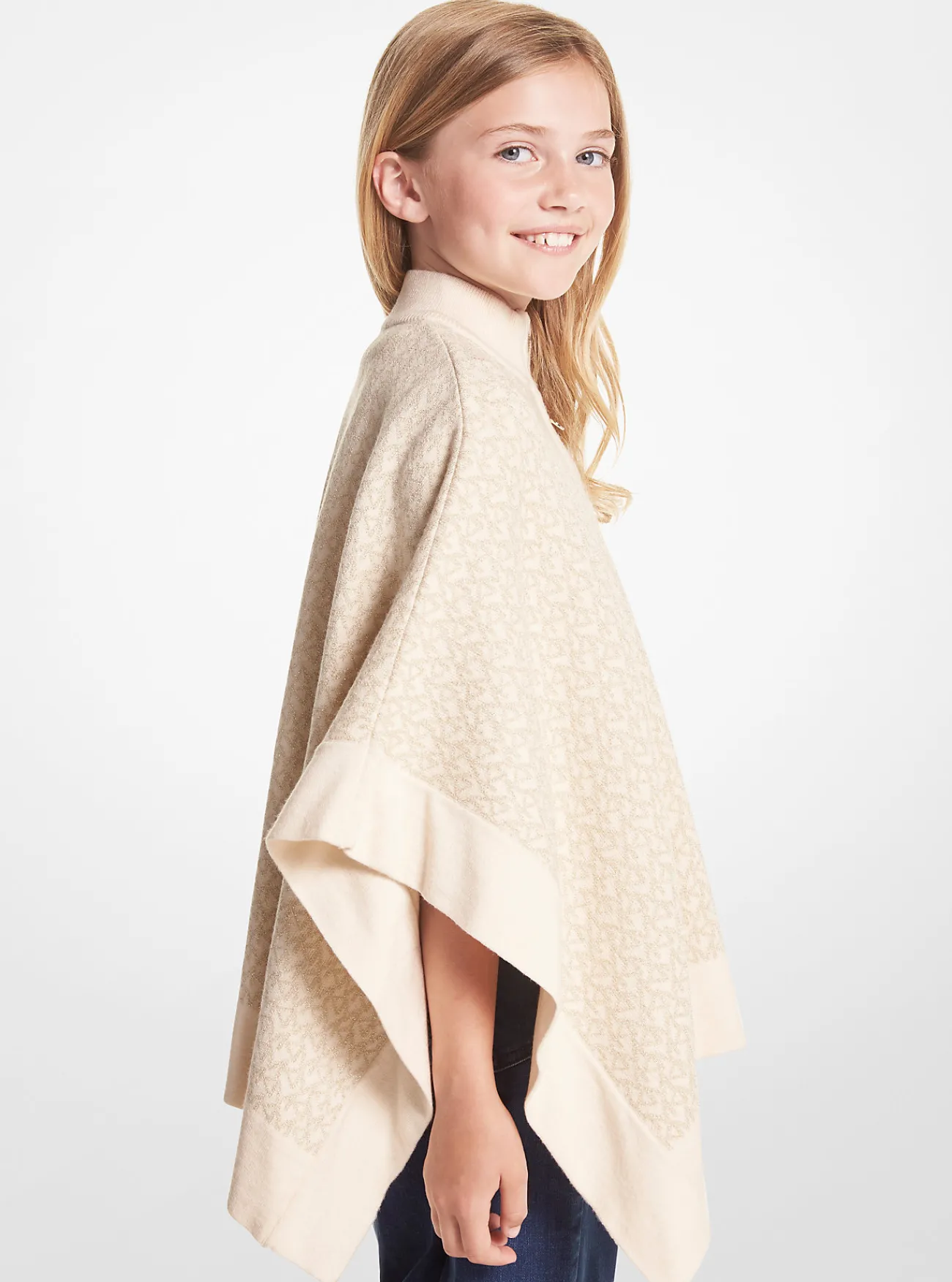 Michael Kors Cape van metallic breisel met logo IVOORWIT Sale
