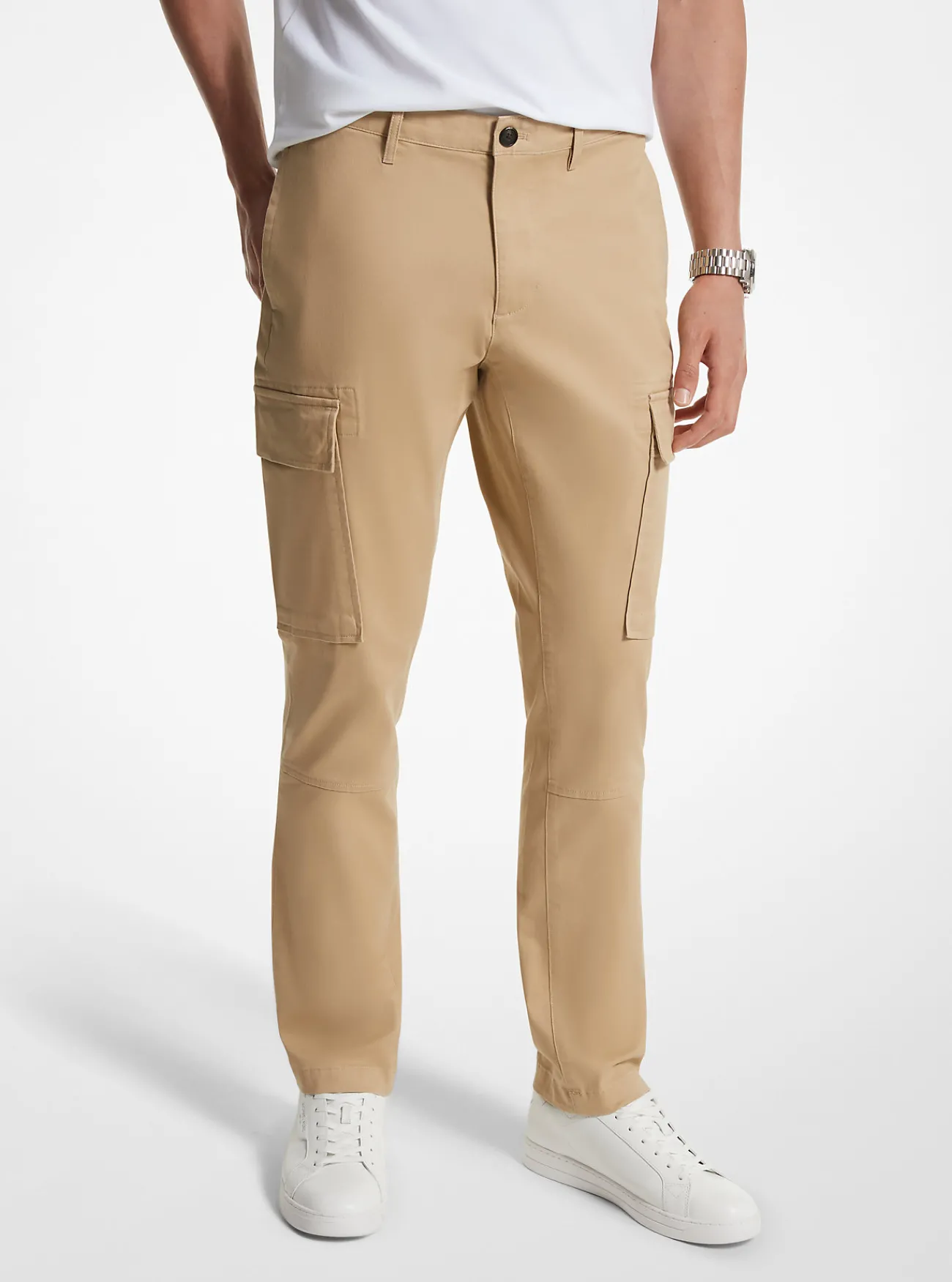 Michael Kors Cargobroek van biologisch katoen met stretch KAKI Sale