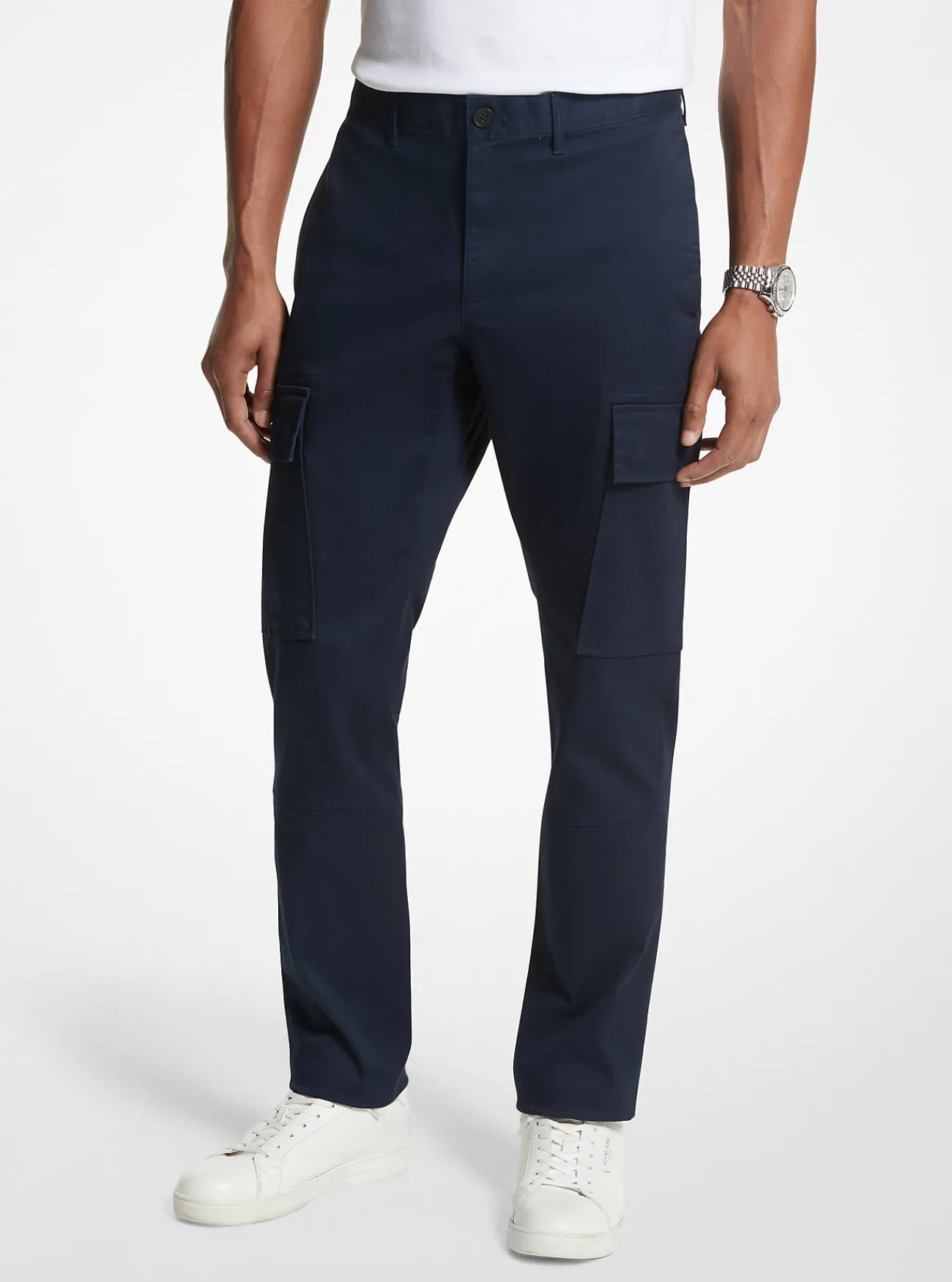 Michael Kors Cargobroek van biologisch katoen met stretch MIDDERNACHTSBLAUW Sale