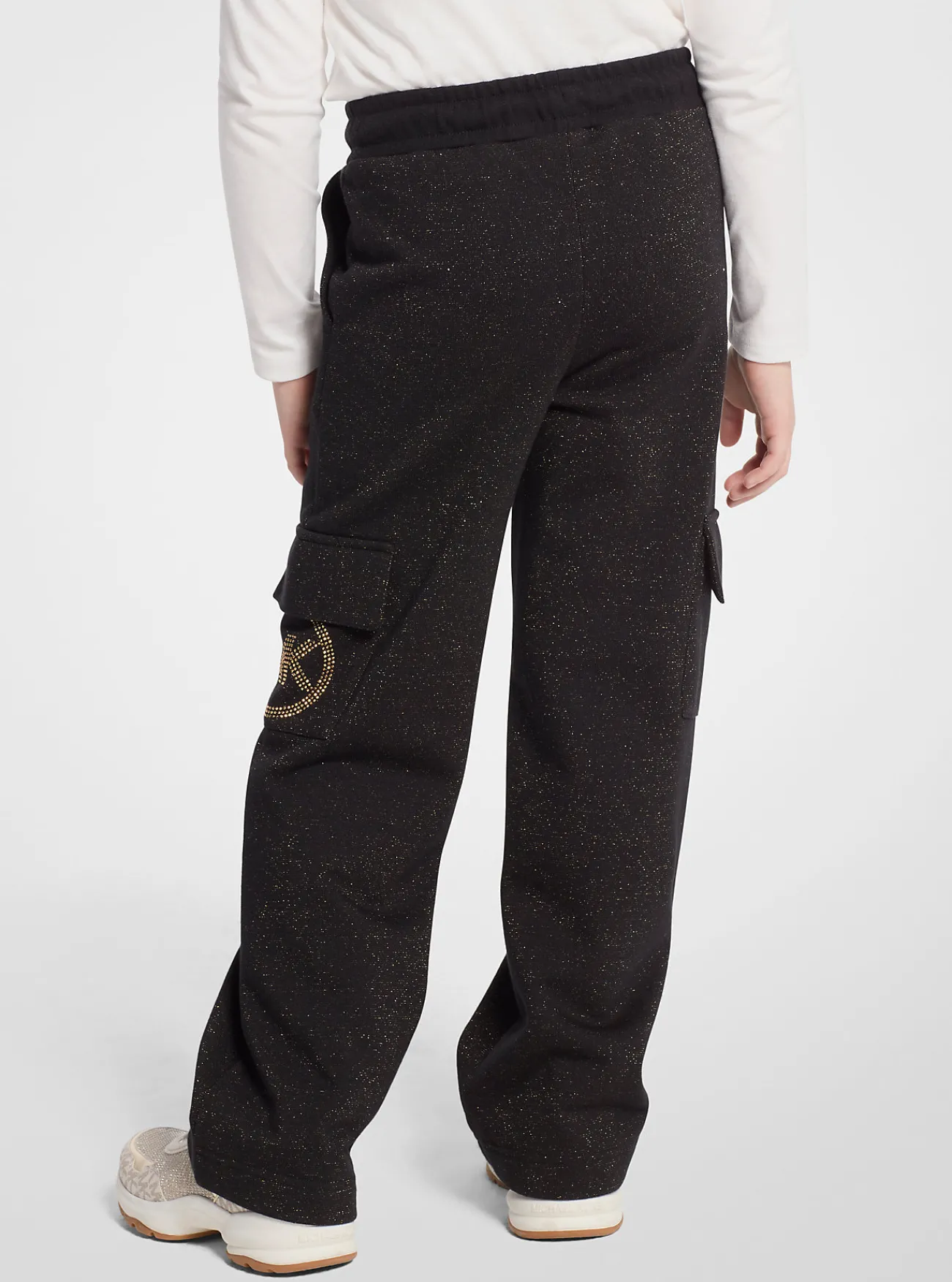 Michael Kors Cargobroek van katoenmix met logo en studs ZWART Fashion