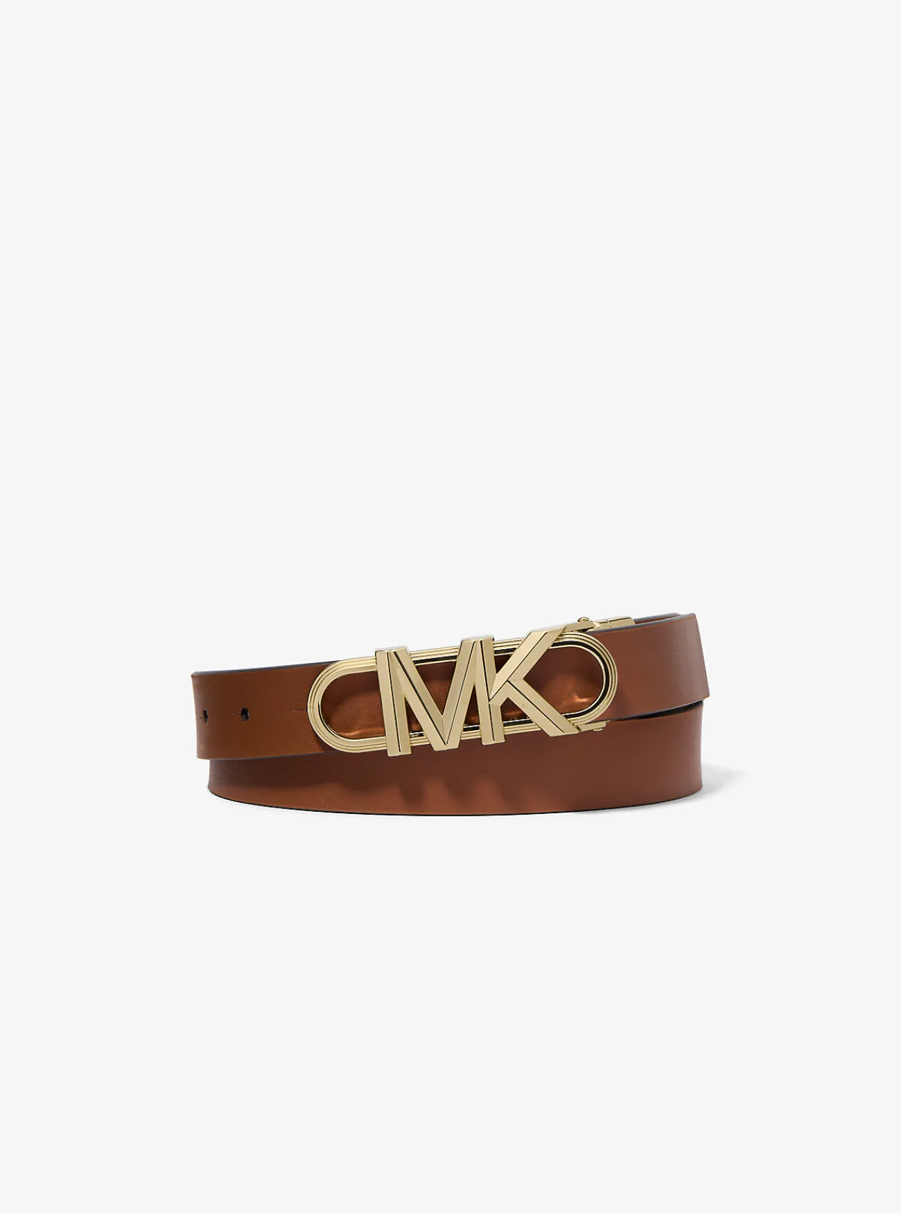 Michael Kors Ceintuur Empire van leer met kenmerkend logo, omkeerbaar BRUIN New