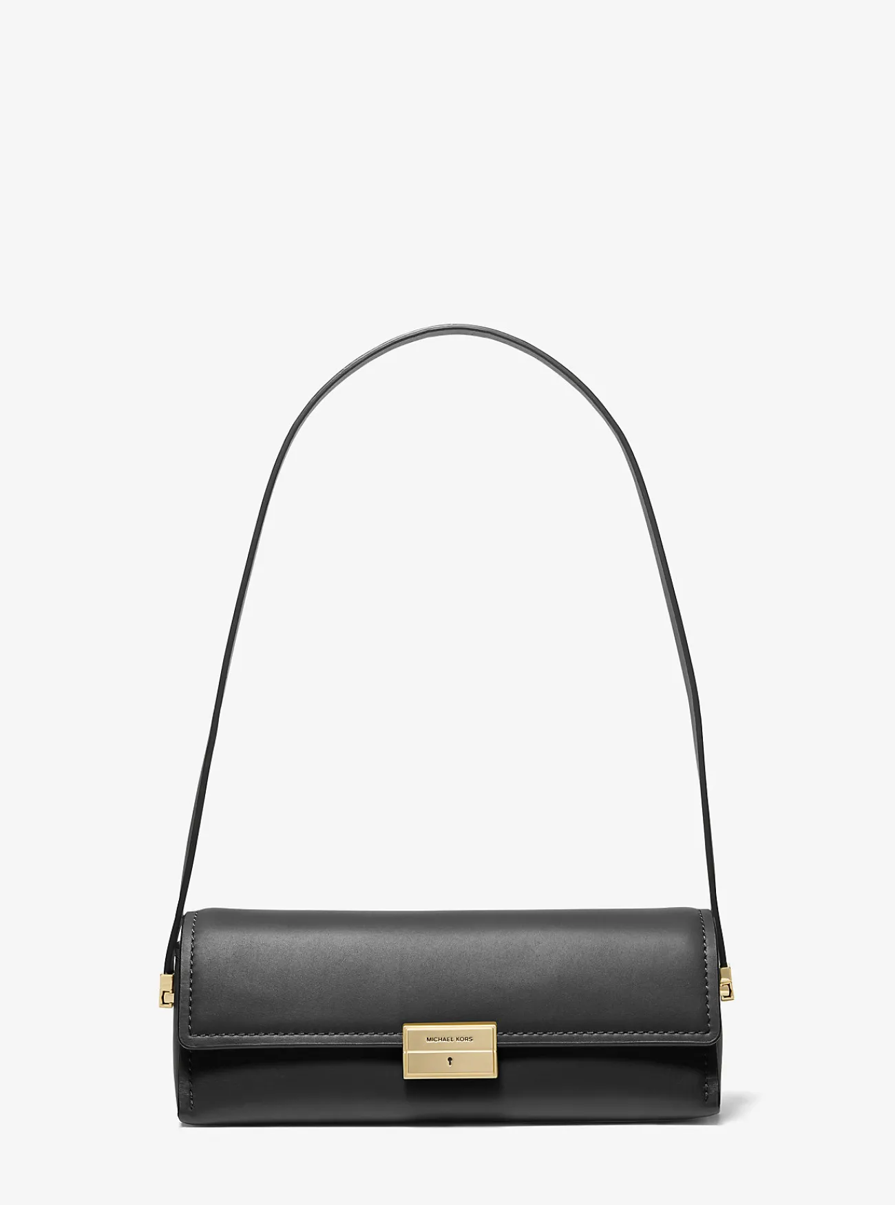 Michael Kors Clutch Ludlow van leer, aanpasbaar en klein ZWART New