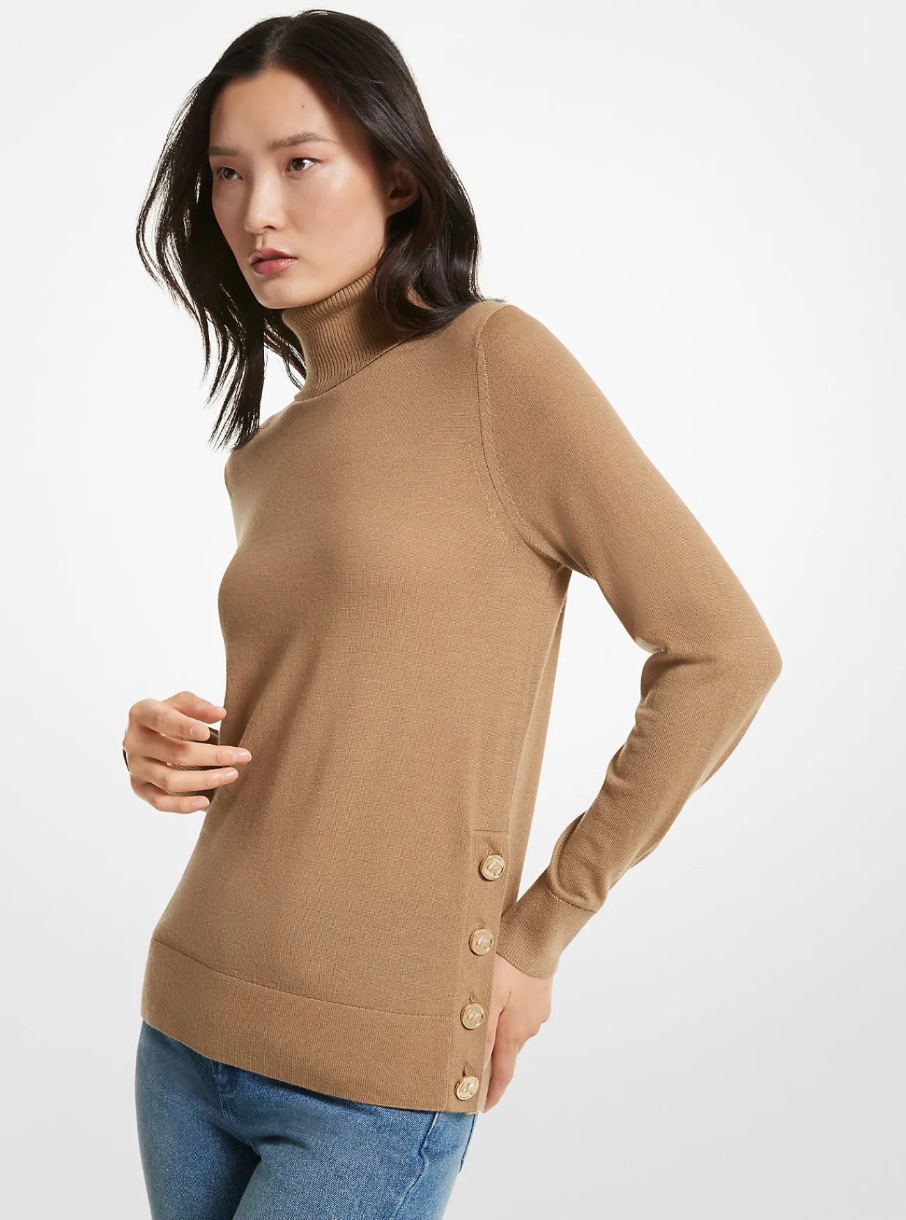 Michael Kors Coltrui van merinowol DONKERCAMEL Online