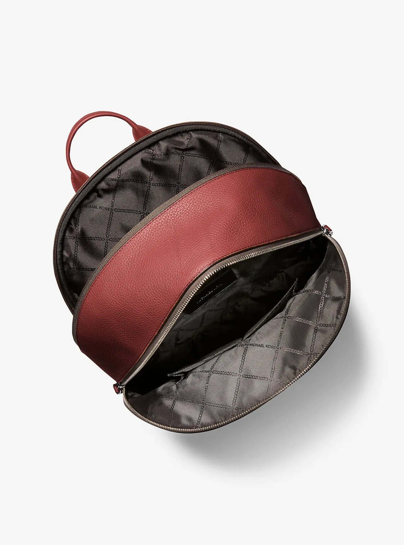 Michael Kors Commuter-rugzak Hudson van leer DONKER_BRANDY Outlet