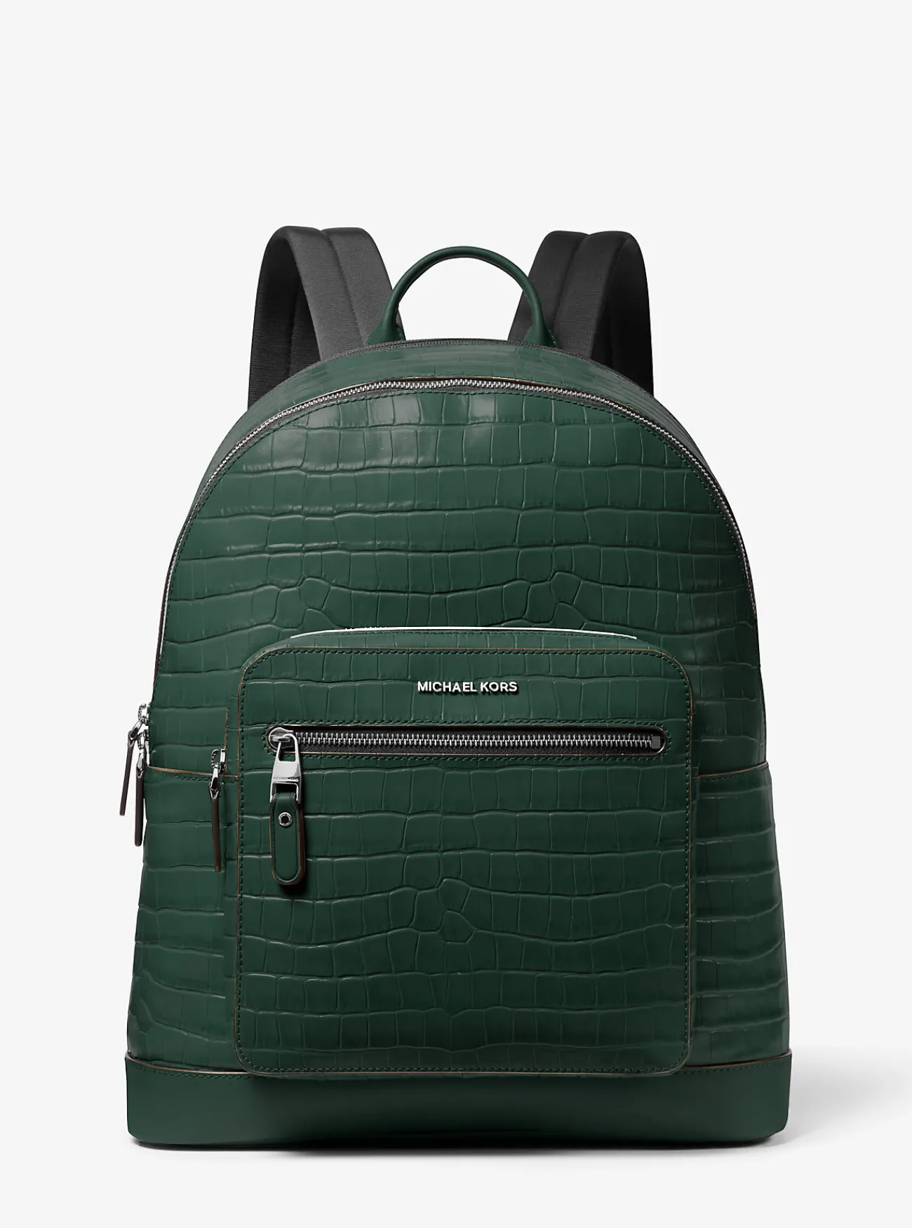 Michael Kors Commuter-rugzak Hudson van leer met krokodillenprint in reli&euml;f BOSGROEN Outlet