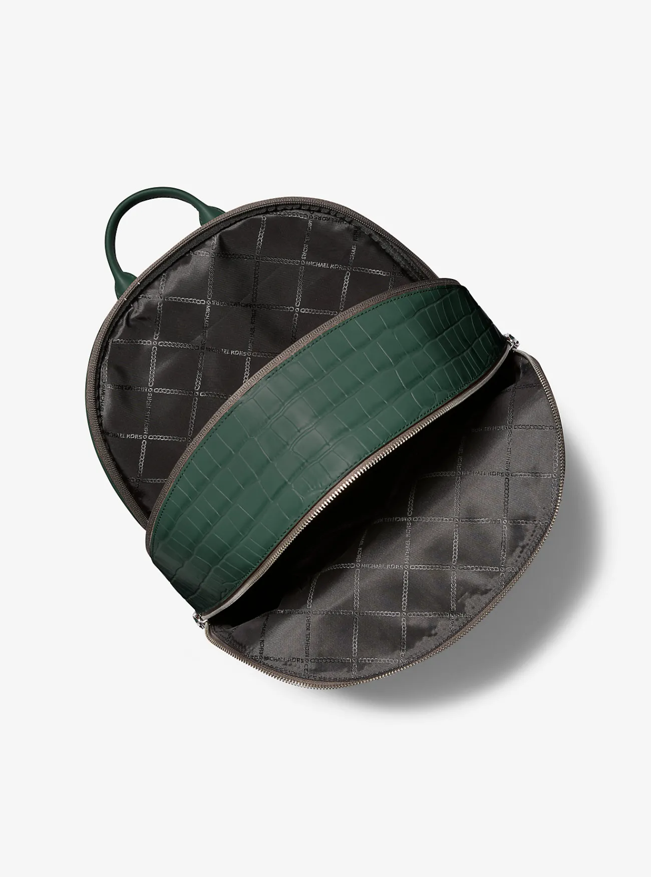Michael Kors Commuter-rugzak Hudson van leer met krokodillenprint in reli&euml;f BOSGROEN Outlet