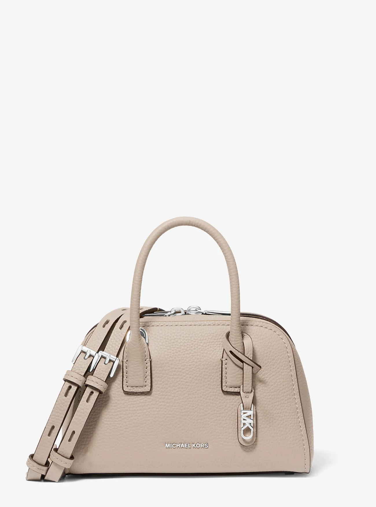 Michael Kors Crossbodytas Ashton van getrommeld leer, aanpasbaar en extra klein LICHTZAND Outlet