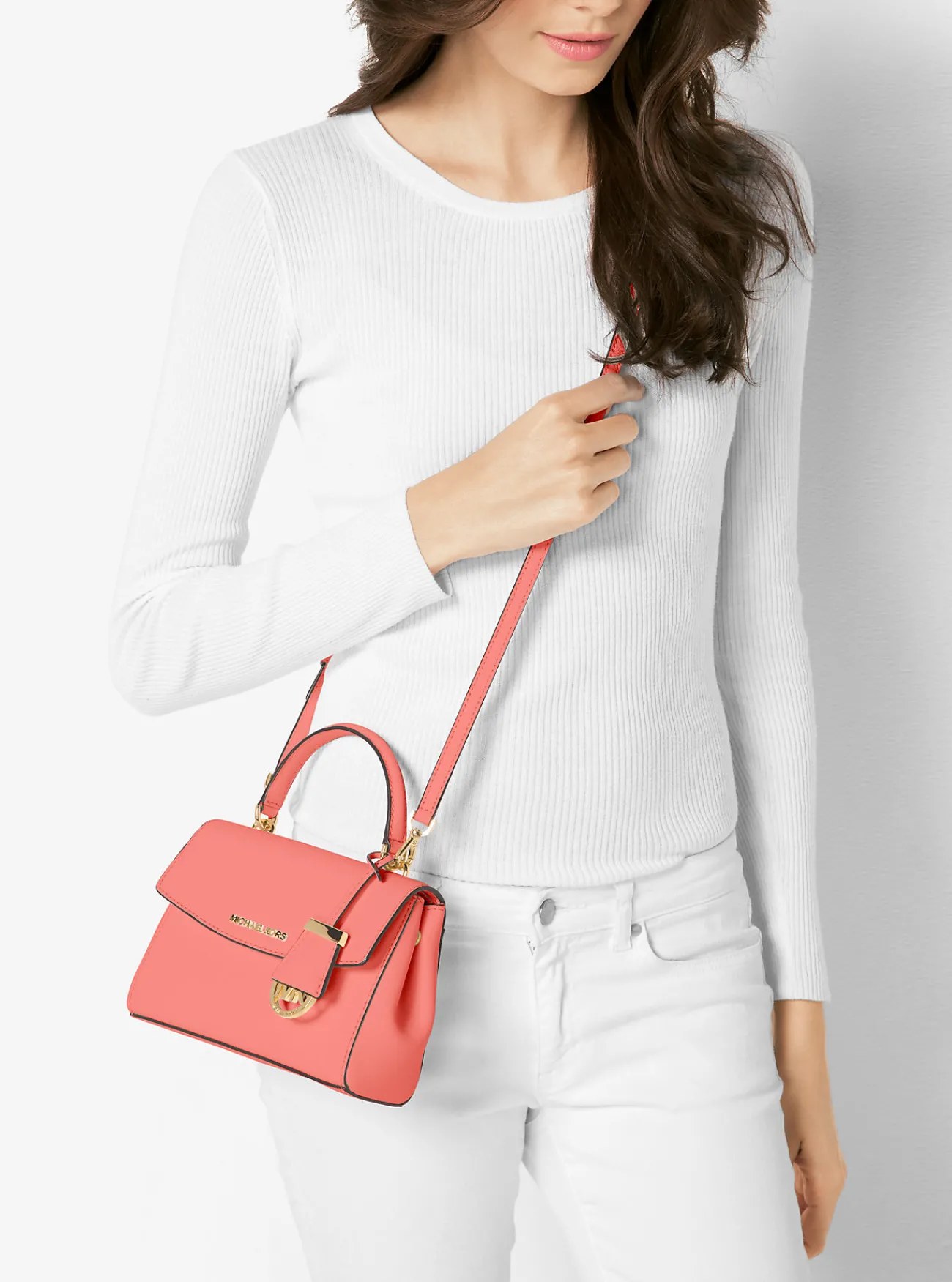 Michael Kors Crossbodytas Ava van saffianoleer, extra klein Online