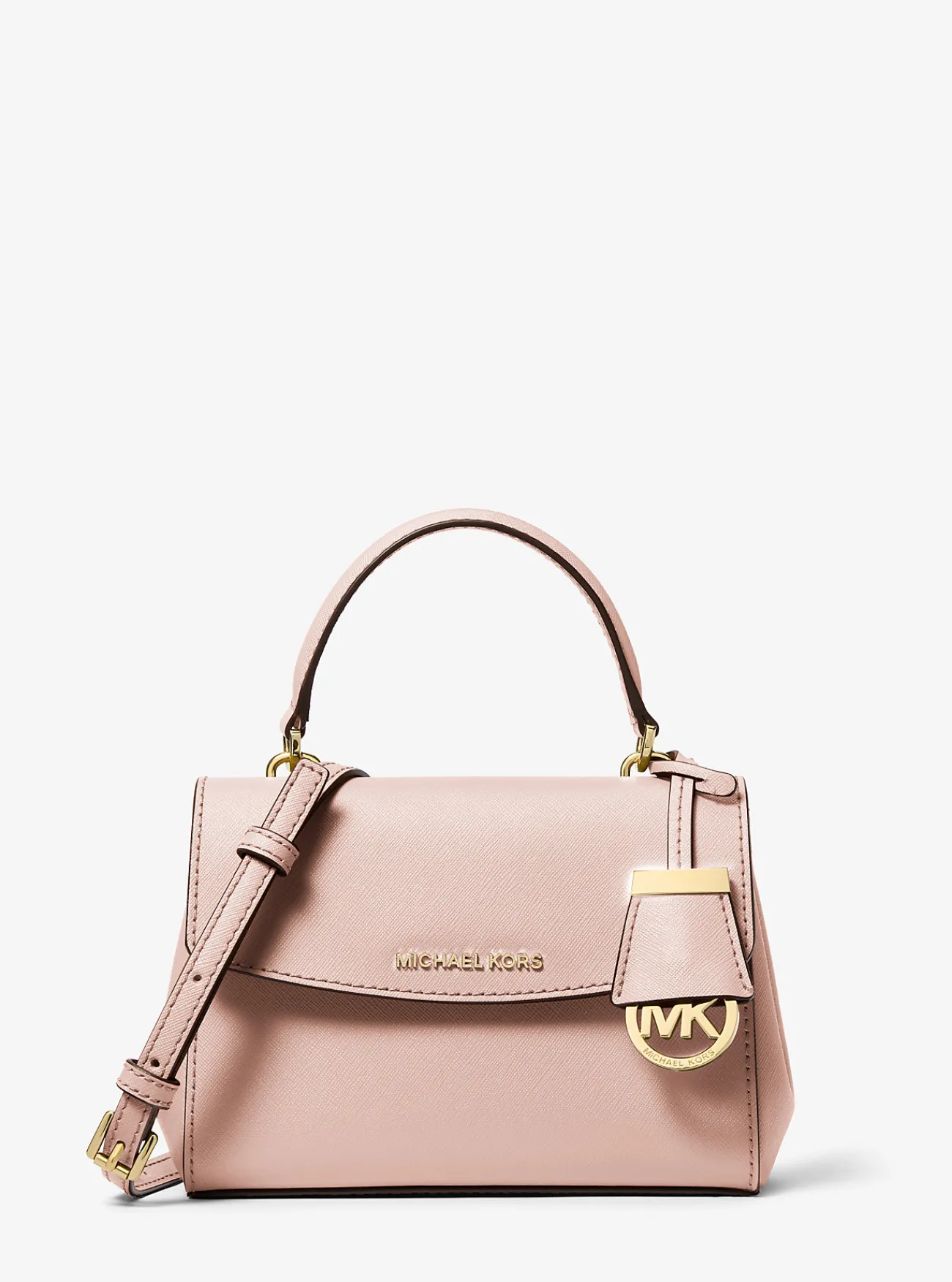 Michael Kors Crossbodytas Ava van saffianoleer, extra klein ZACHTROZE New