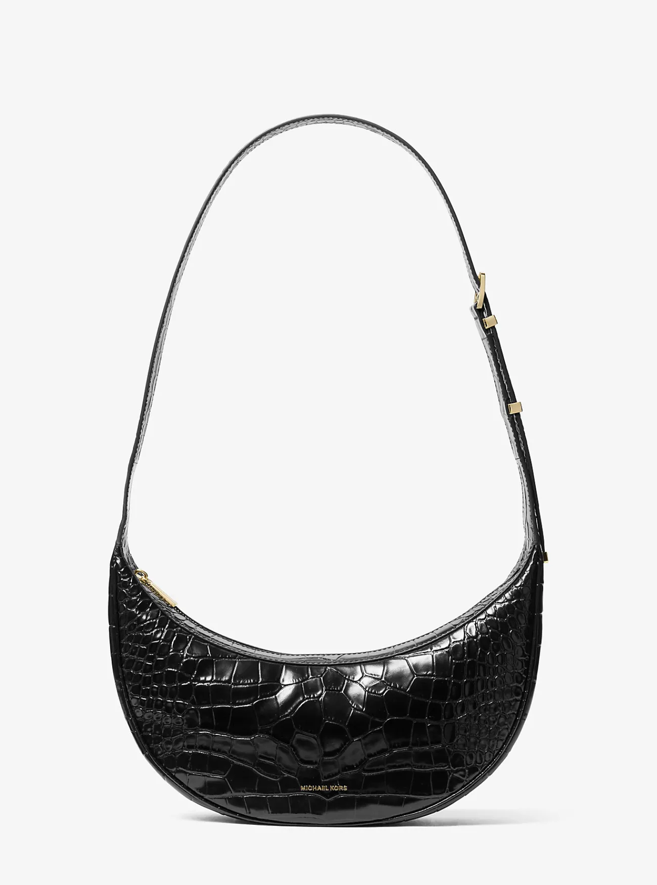 Michael Kors Crossbodytas Avra van leer met krokodillenprint in reli&euml;f, middelgroot ZWART Sale