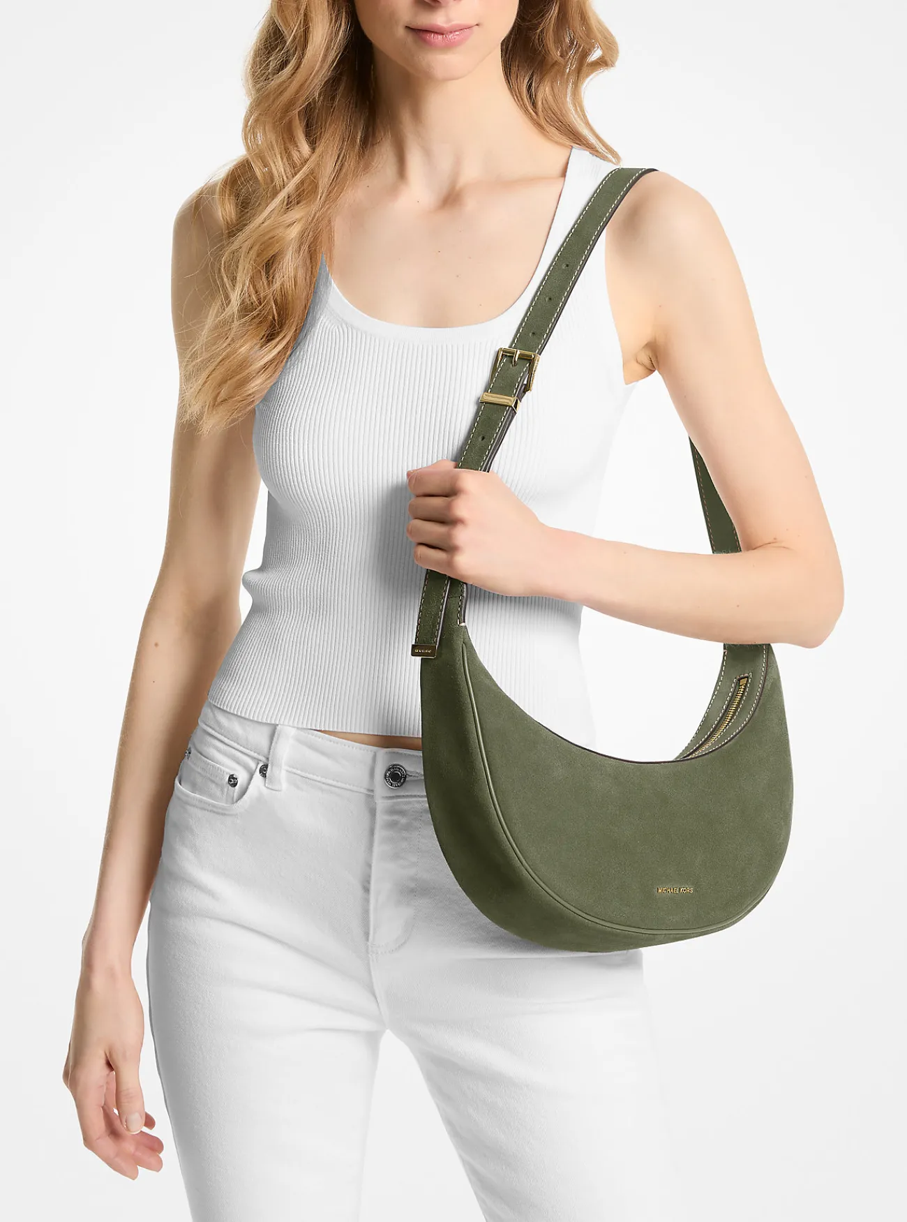 Michael Kors Crossbodytas Avra van suède, middelgroot Fashion