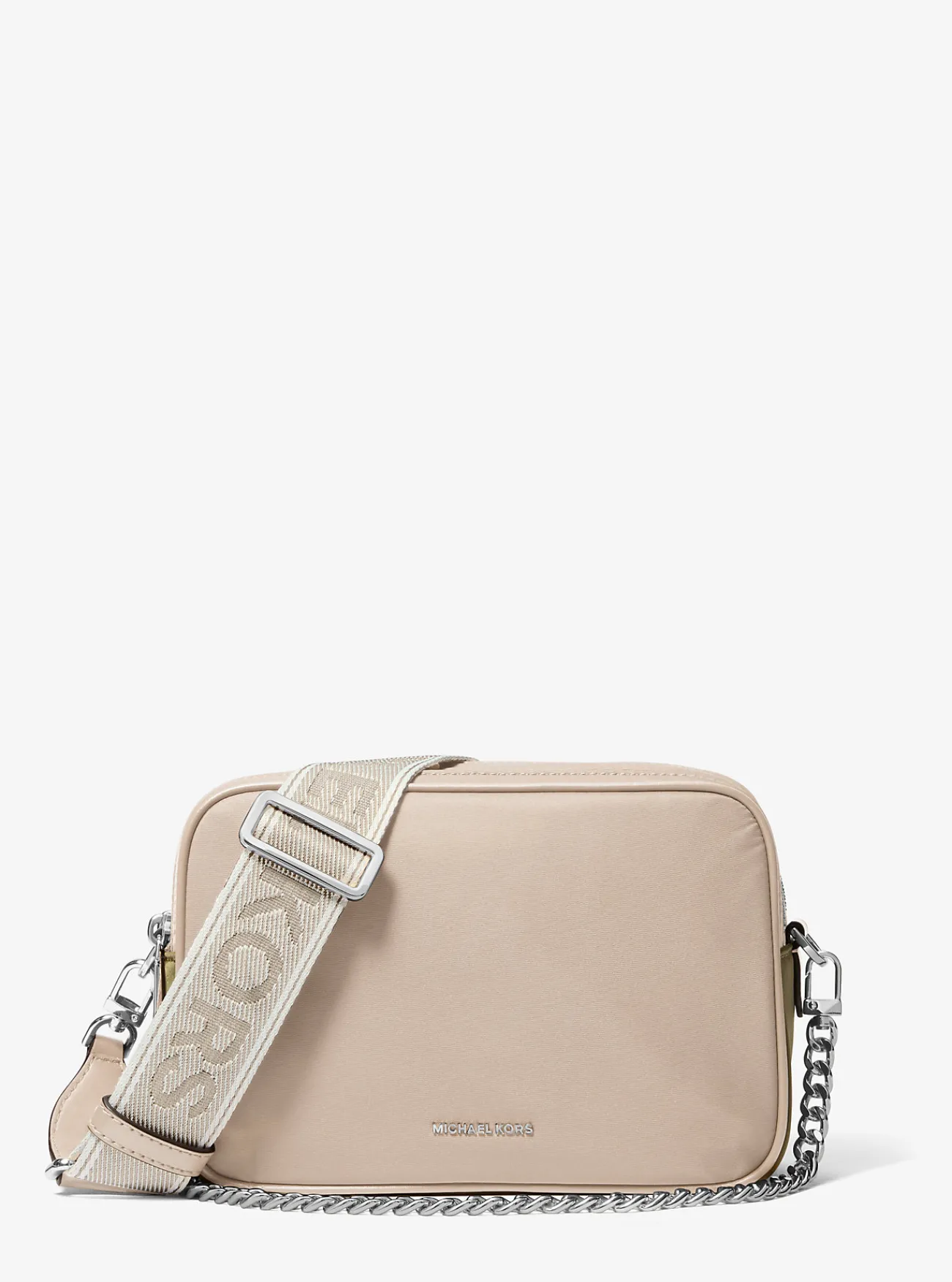 Michael Kors Crossbodytas Bryant van nylon, middelgroot LICHTZAND Clearance