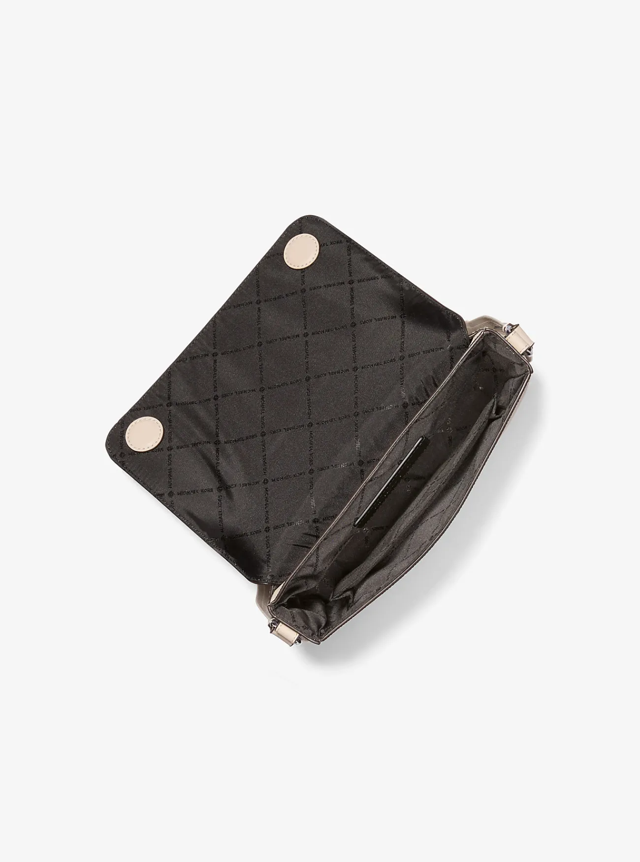 Michael Kors Crossbodytas Edison van leer met kruislingse nerf en tasje, mini LICHTZAND Best