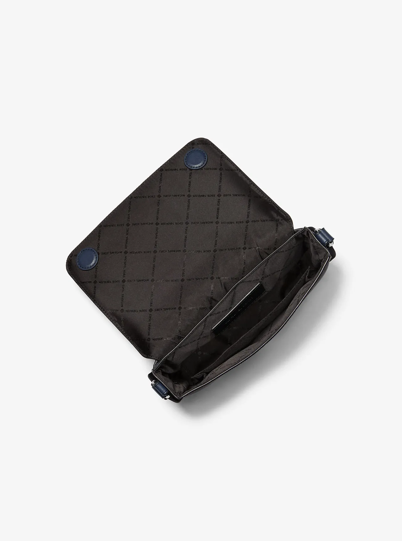 Michael Kors Crossbodytas Edison van leer met kruislingse nerf en tasje, mini MARINEBLAUW Clearance