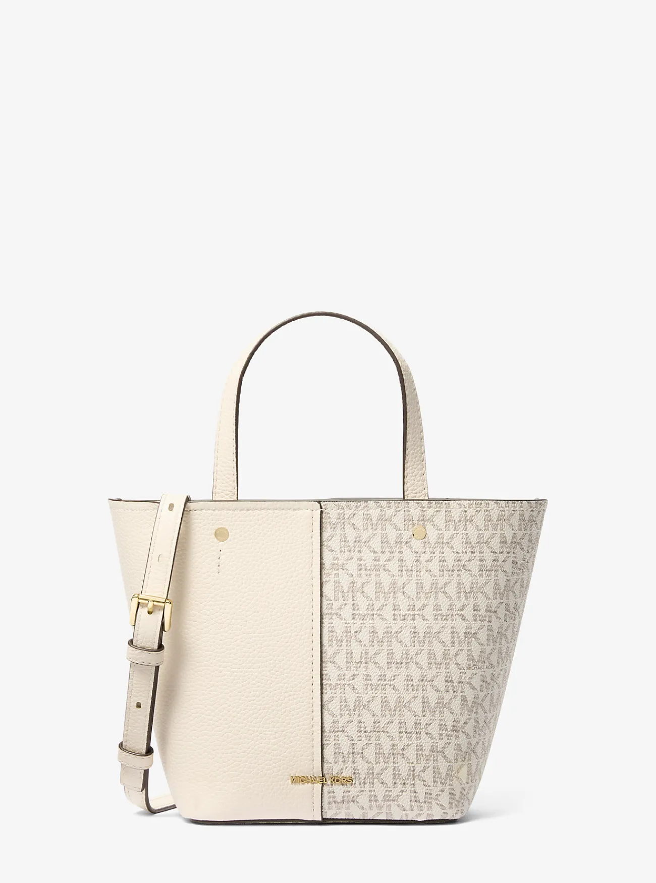 Michael Kors Crossbodytas Flora van canvas met kenmerkend logo en getrommeld leer, middelgroot Discount