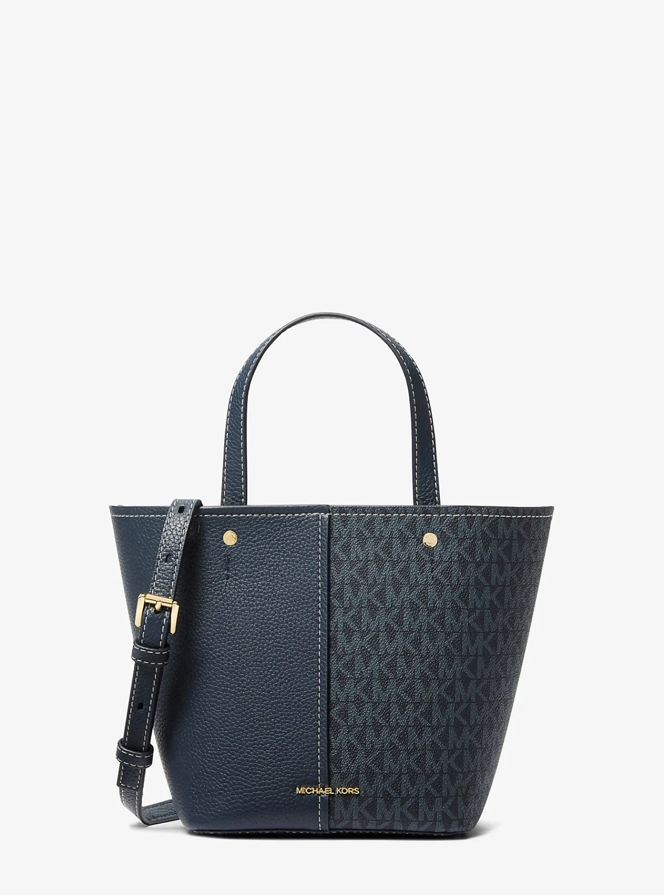 Michael Kors Crossbodytas Flora van canvas met kenmerkend logo en getrommeld leer, middelgroot Discount