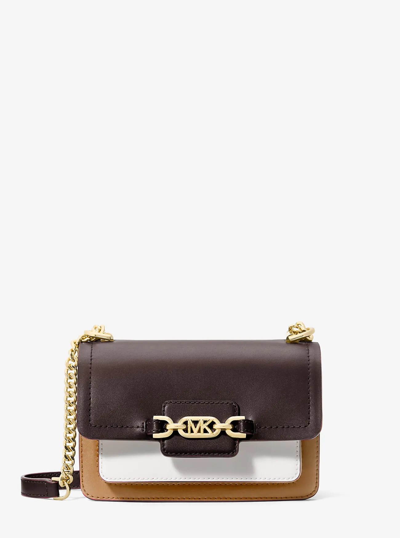 Michael Kors Crossbodytas Heather van leer met kleurvlakken, extra klein New