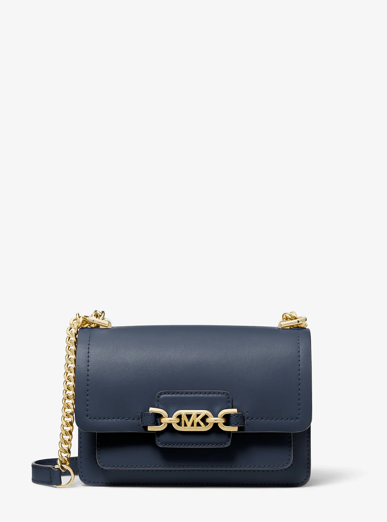 Michael Kors Crossbodytas Heather van leer, extra klein MARINEBLAUW Best
