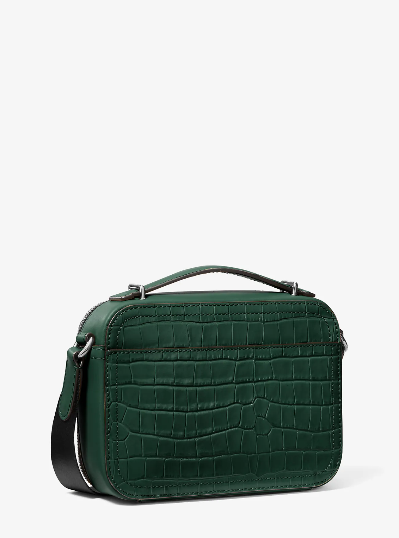 Michael Kors Crossbodytas Hudson van leer met krokodillenprint in reliëf BOSGROEN Clearance
