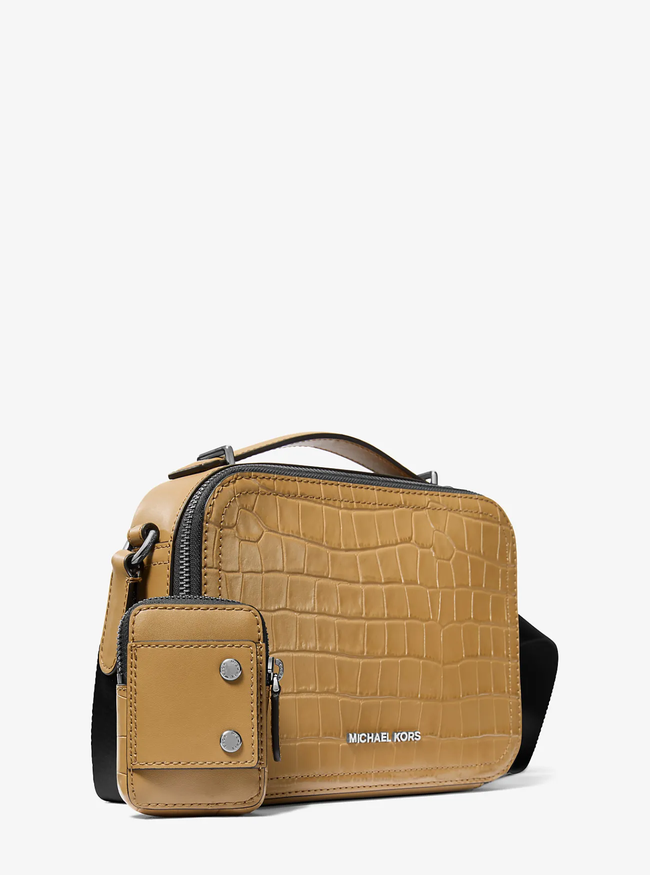 Michael Kors Crossbodytas Hudson van leer met krokodillenprint in reliëf KAF New